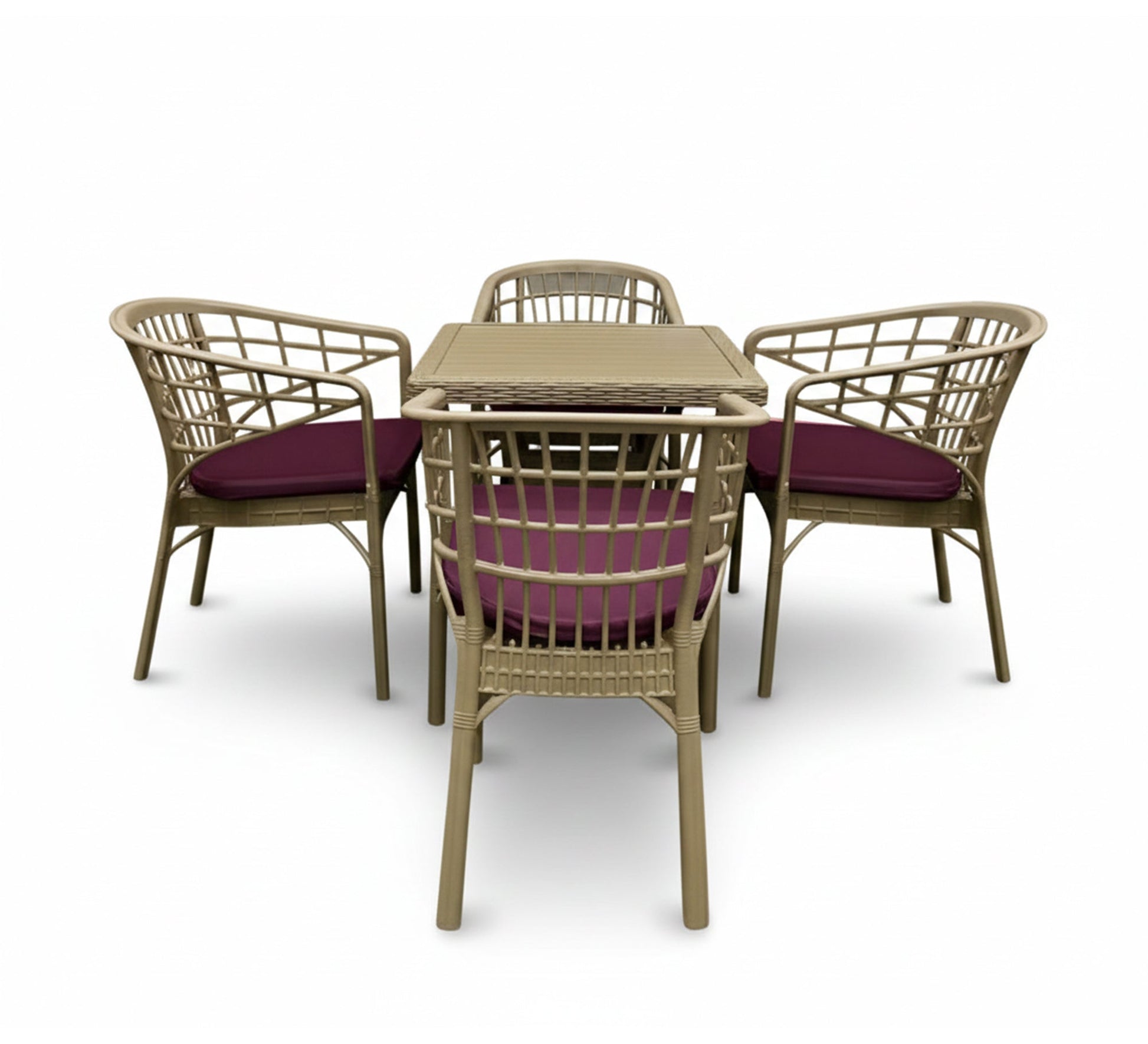 Beige garden furniture set with a purple accent. - Vitrine Furniture - Outdoor Products