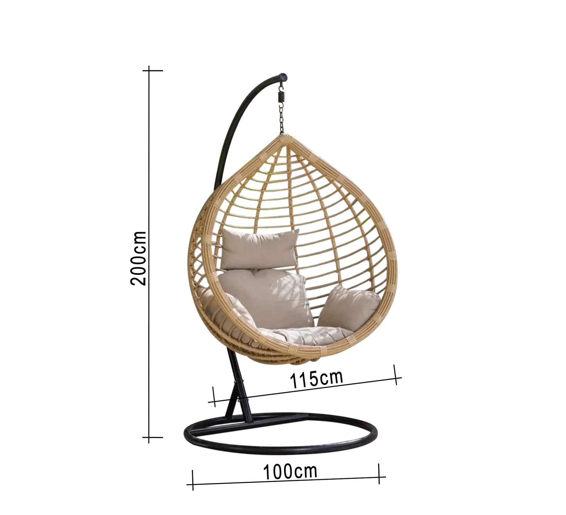 Beige hanging swing chair - Vitrine Furniture - Outdoor Products
