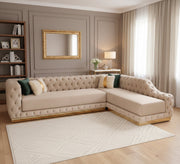 Beige L - shape corner - Vitrine Furniture - L - shape sofa set