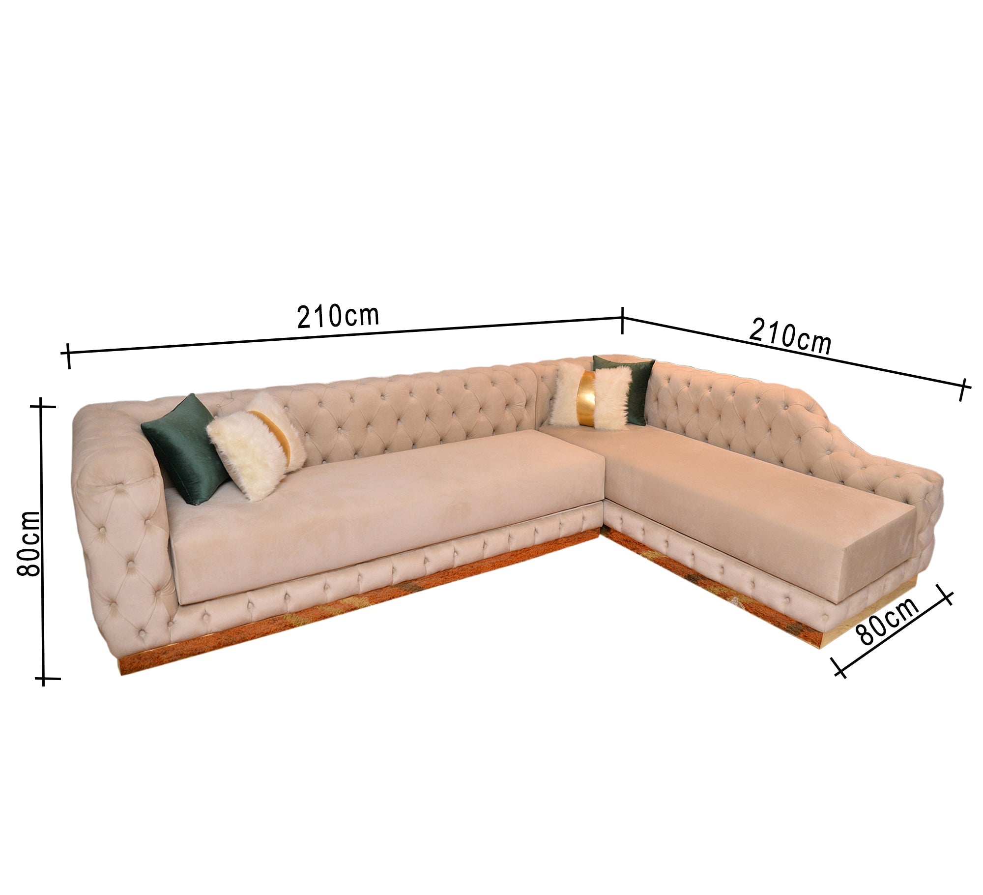 Beige L - shape corner - Vitrine Furniture - L - shape sofa set