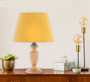 Beige lampshade with wooden base - Vitrine Furniture - Lighting
