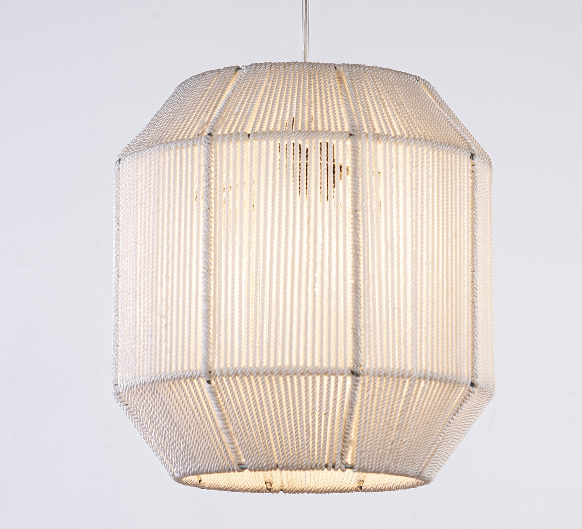 Beige macrame chandelier - Vitrine Furniture - Lighting