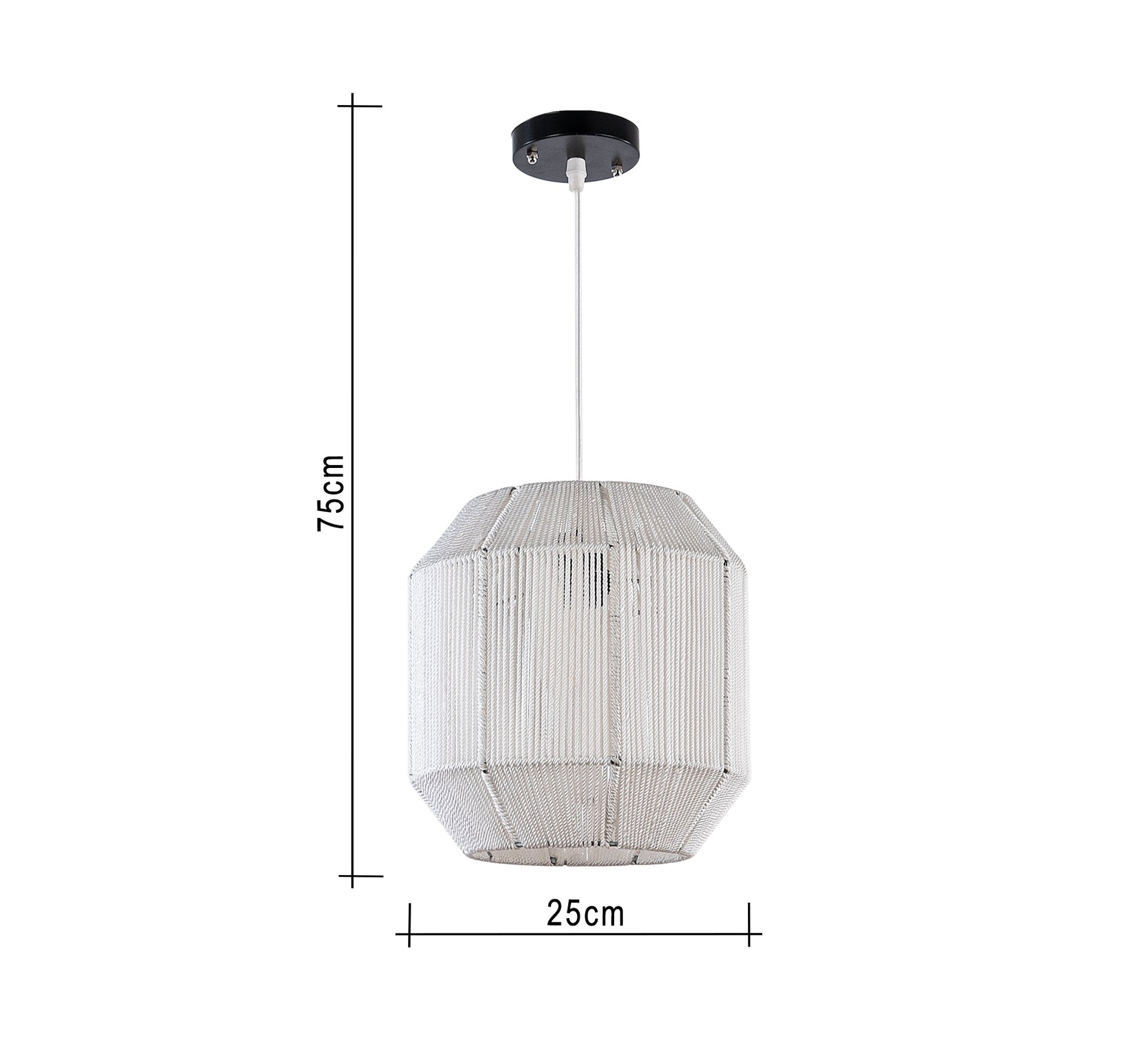 Beige macrame chandelier - Vitrine Furniture - Lighting