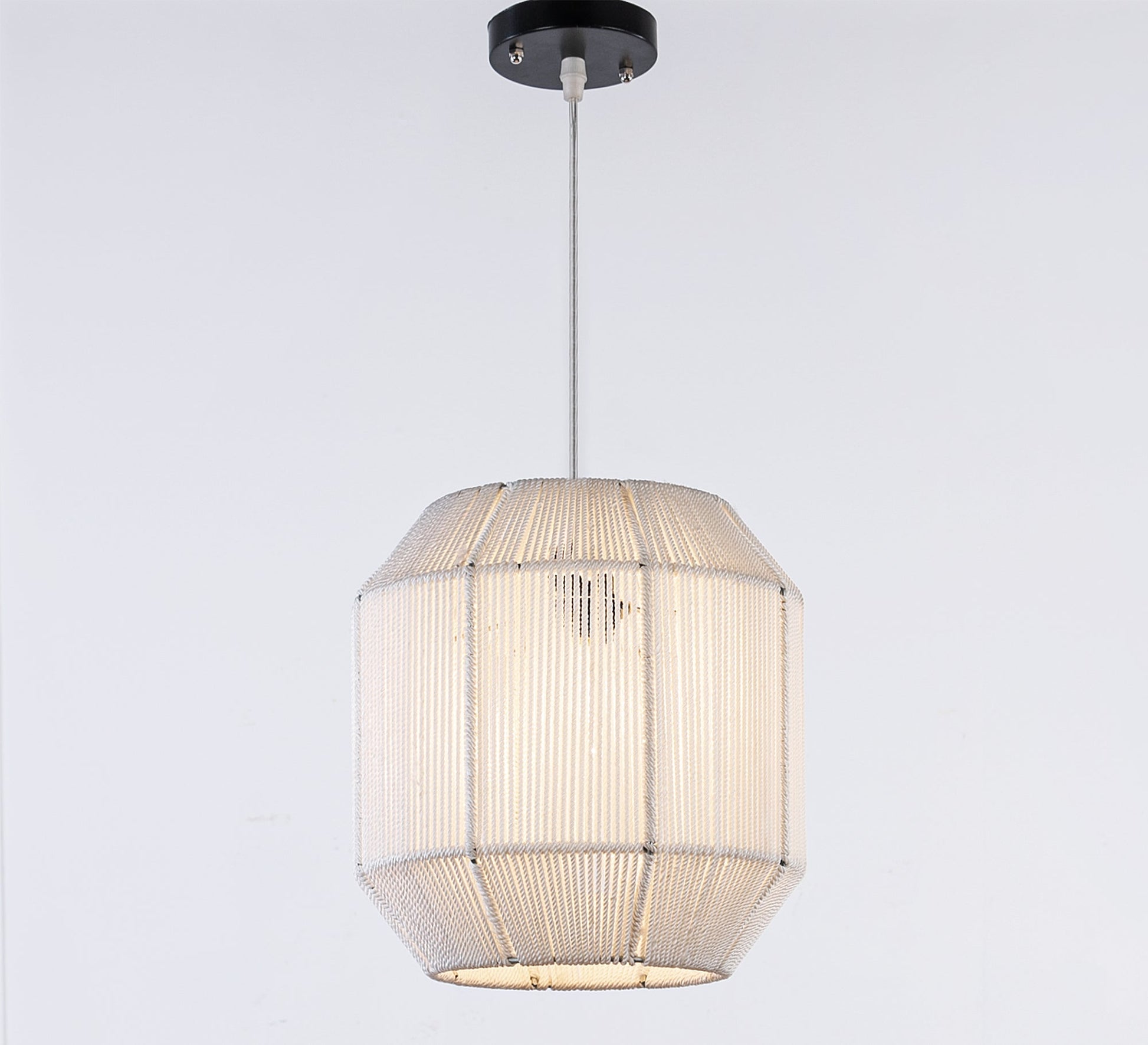 Beige macrame chandelier - Vitrine Furniture - Lighting