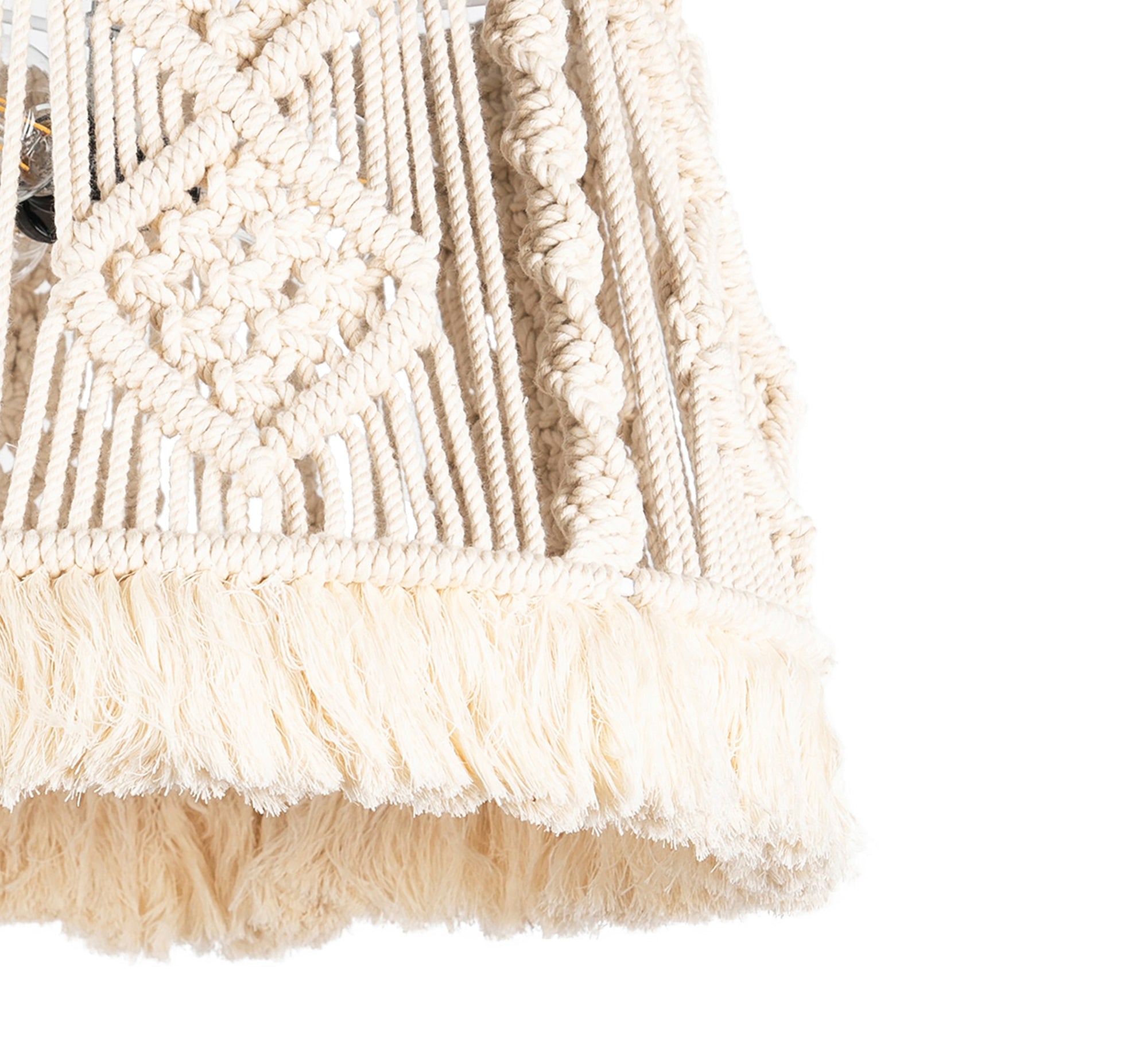 Beige macrame pendant lamp - Vitrine Furniture - Lighting