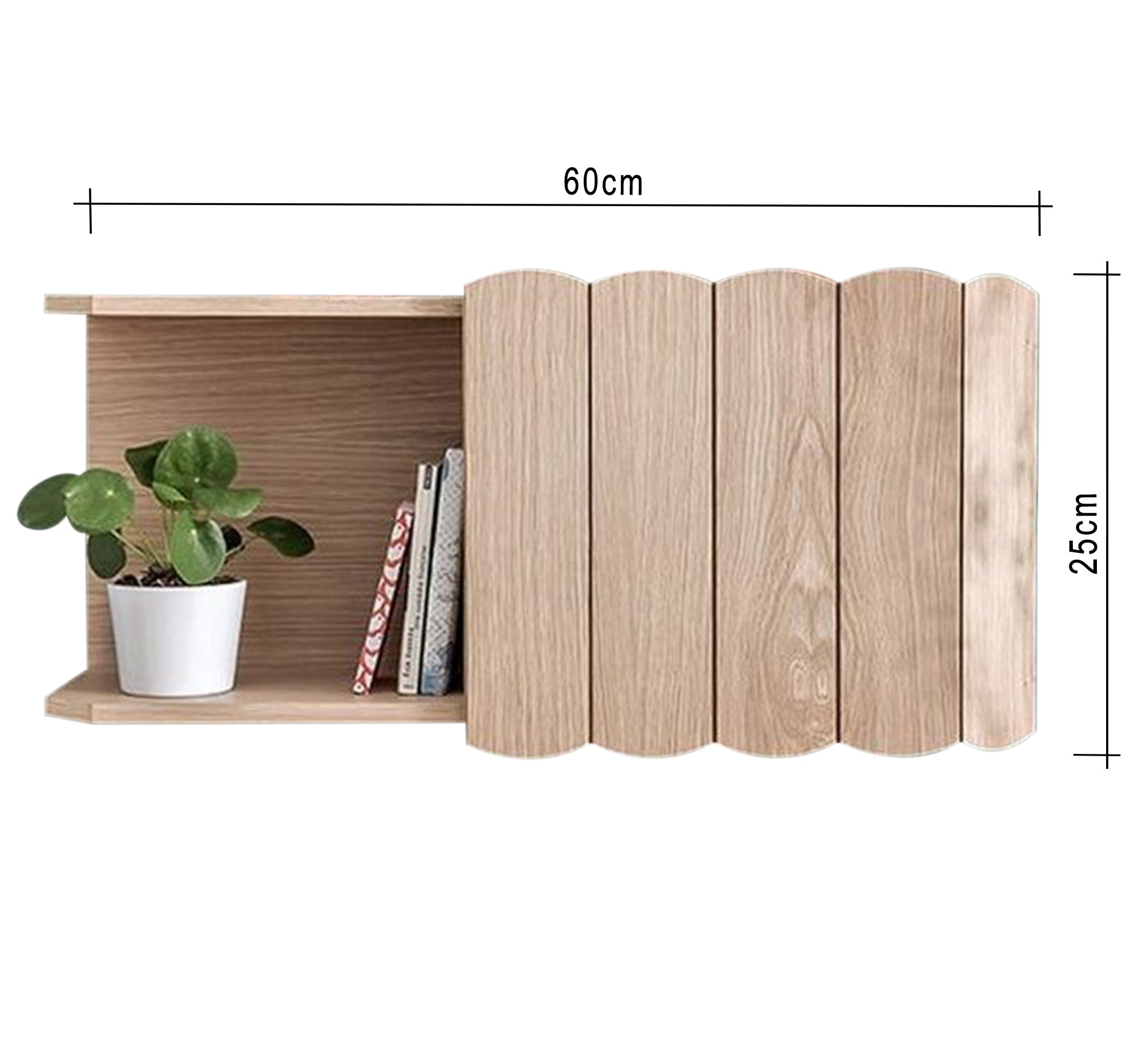 Beige MDF Decorative Shelf with Door - Vitrine Furniture - Décor