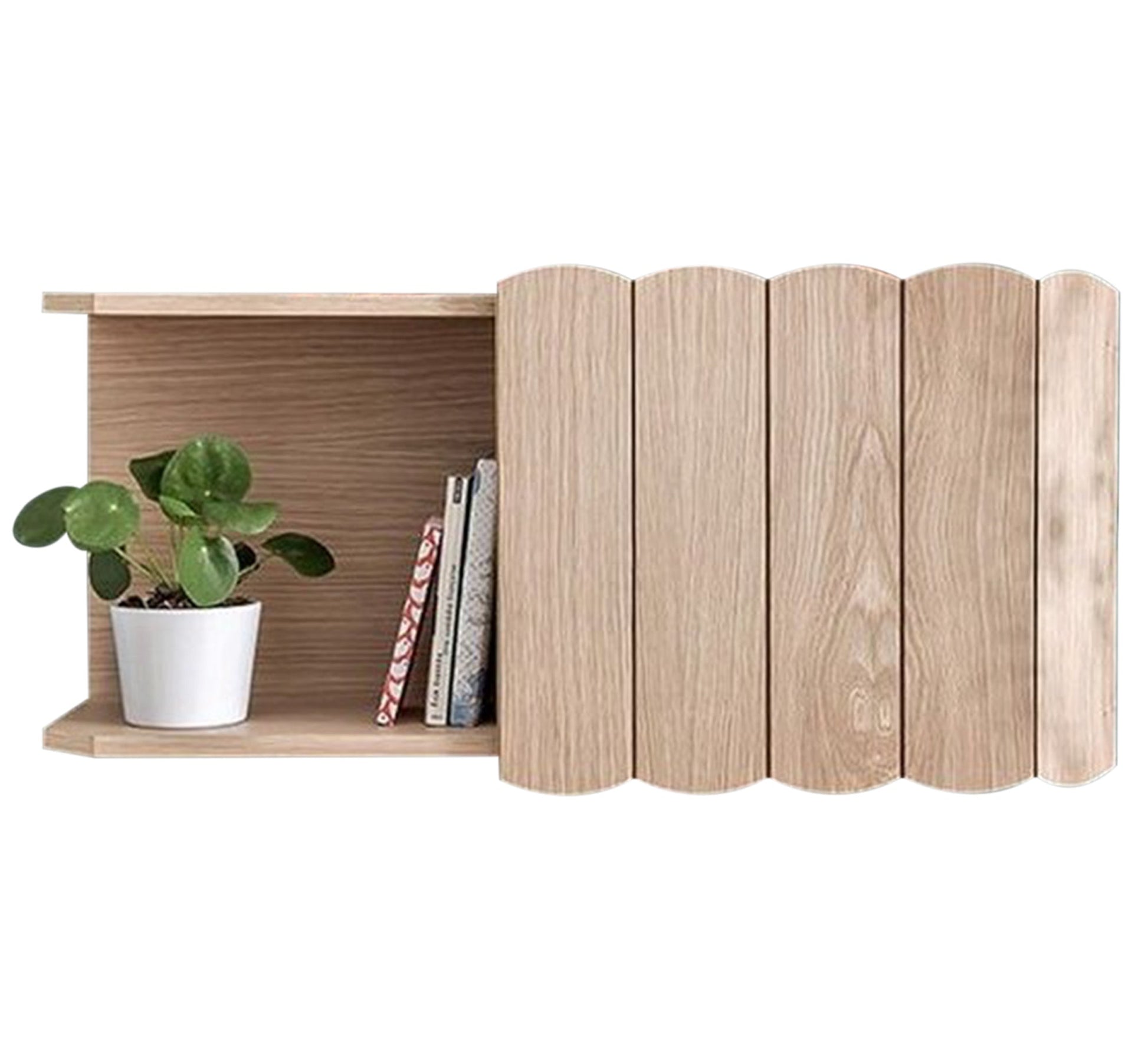 Beige MDF Decorative Shelf with Door - Vitrine Furniture - Décor