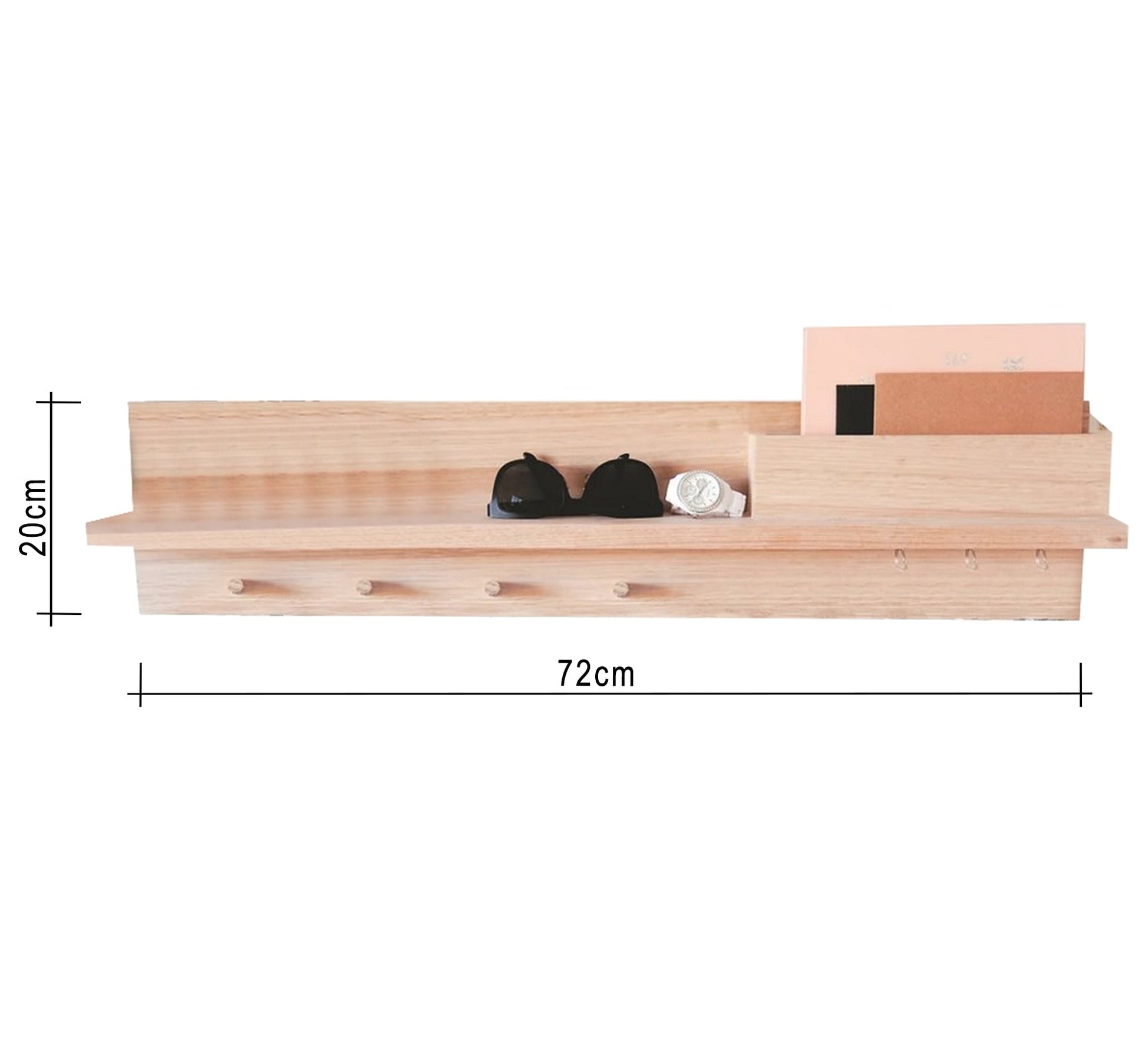 Beige MDF Decorative Shelf with Hook - Vitrine Furniture - Décor