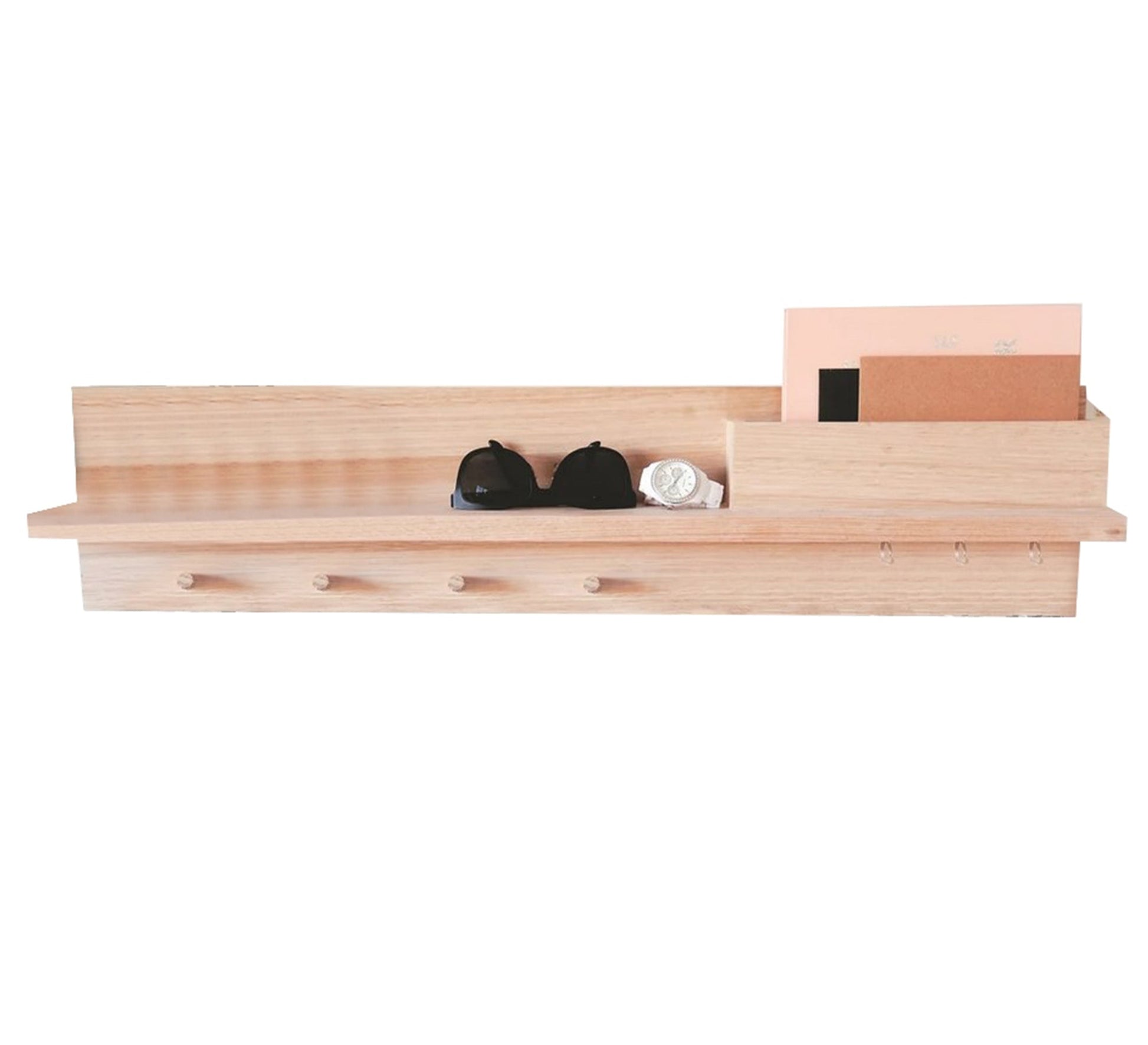 Beige MDF Decorative Shelf with Hook - Vitrine Furniture - Décor