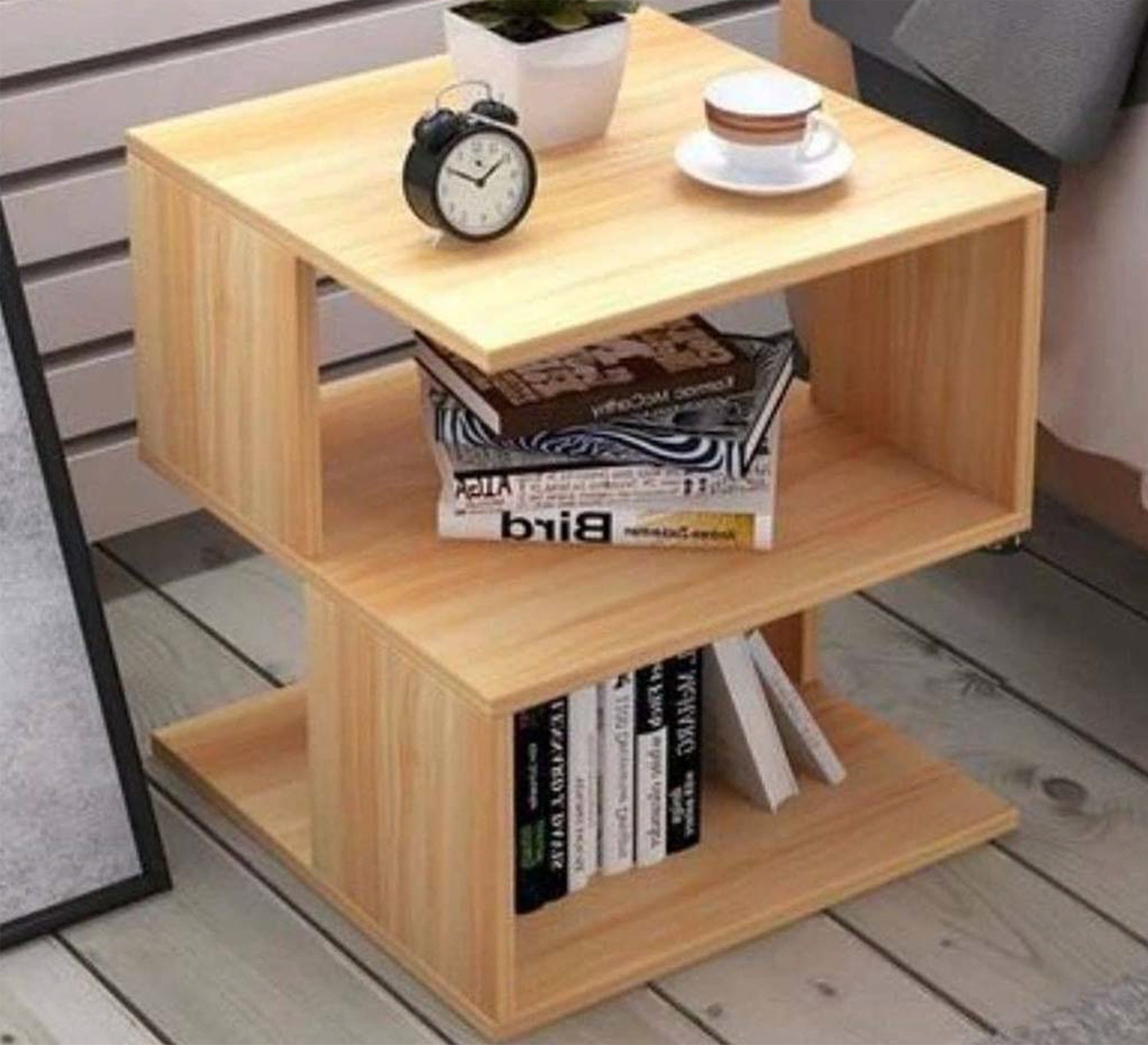 Beige MDF Wooden Side Table - Vitrine Furniture - Furniture