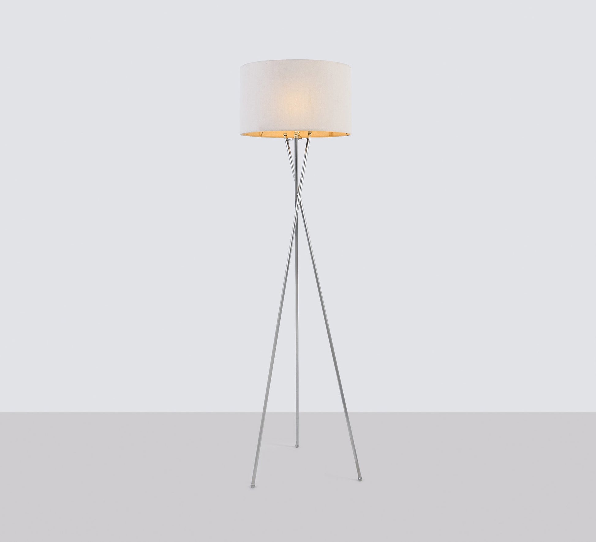 Beige metal floor lamp with beige shade - Vitrine Furniture - Lighting