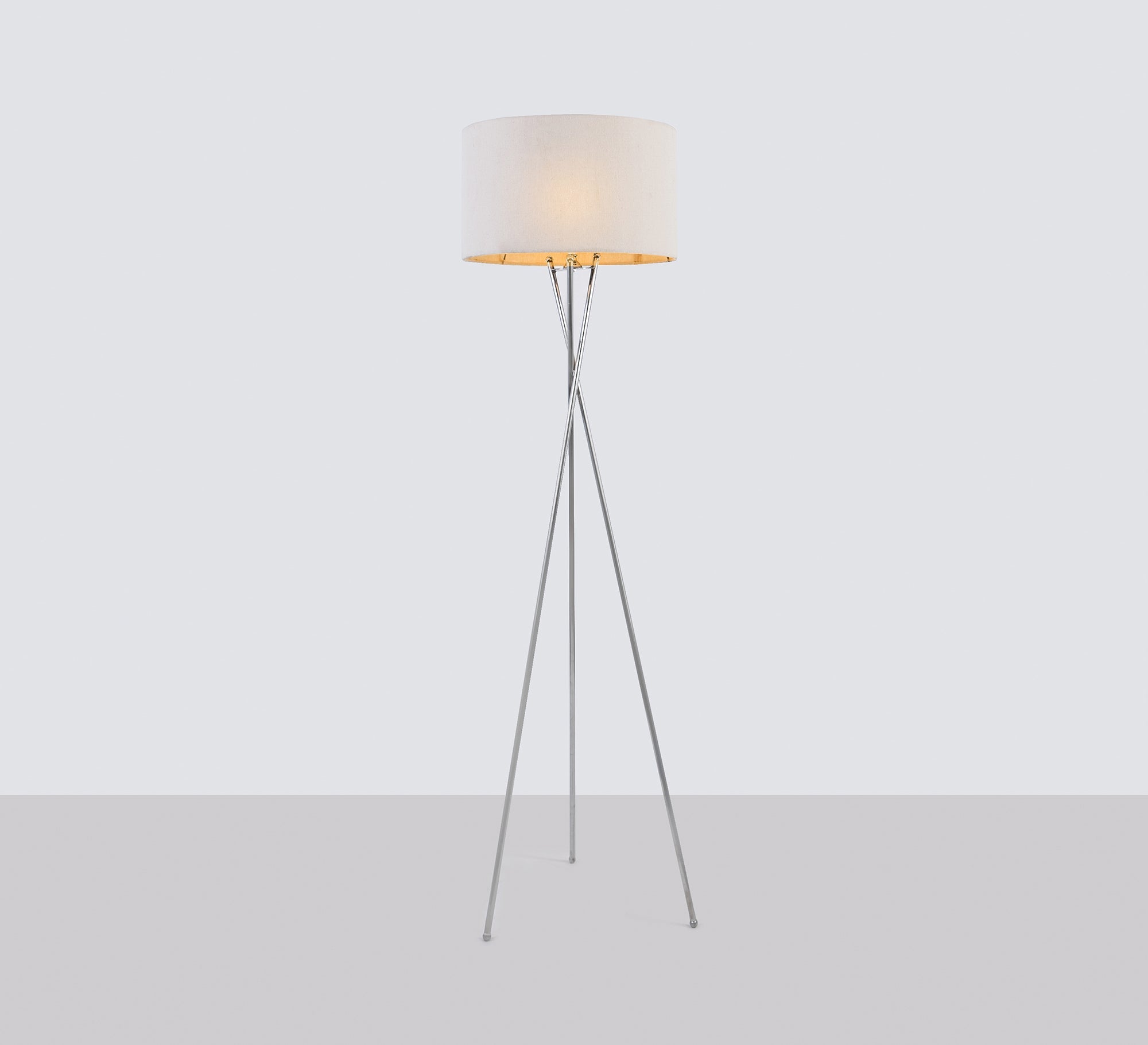 Beige metal floor lamp with beige shade - Vitrine Furniture - Lighting