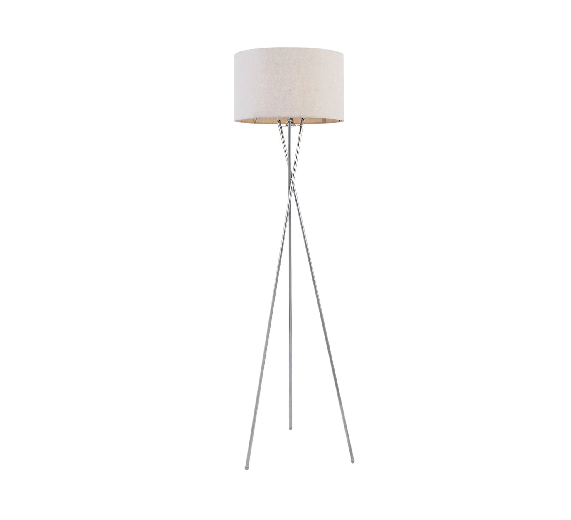 Beige metal floor lamp with beige shade - Vitrine Furniture - Lighting