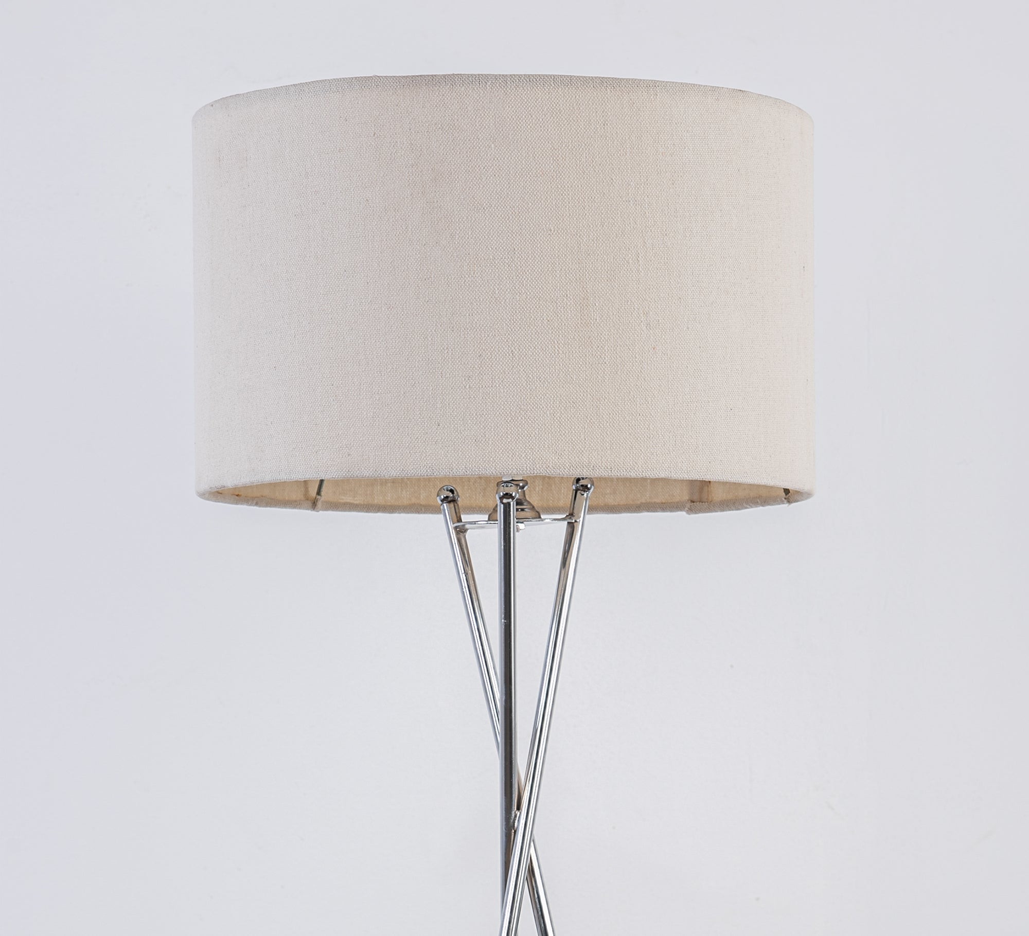 Beige metal floor lamp with beige shade - Vitrine Furniture - Lighting