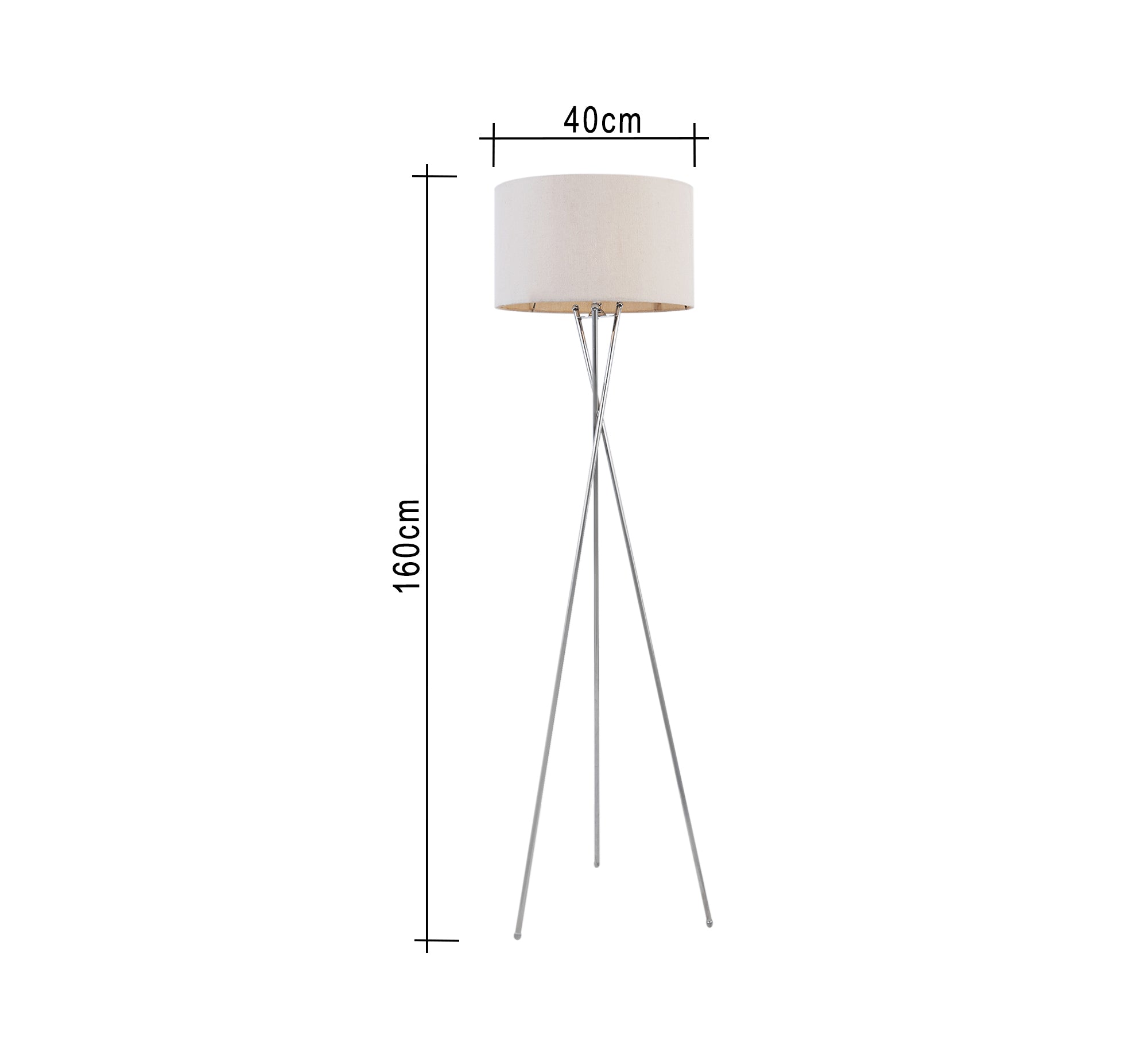 Beige metal floor lamp with beige shade - Vitrine Furniture - Lighting