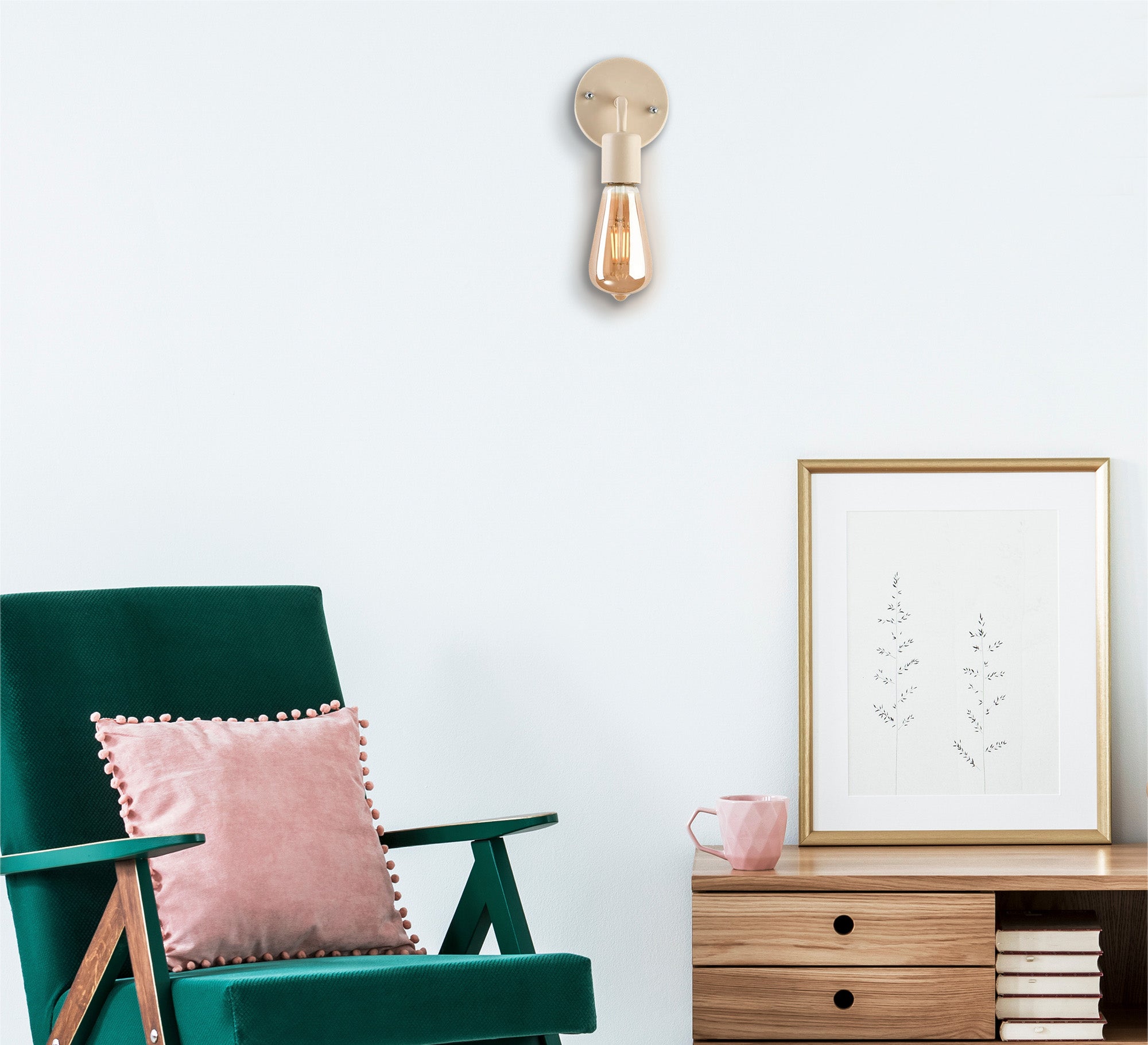 Beige Metal Wall Lamp - Vitrine Furniture - Lighting