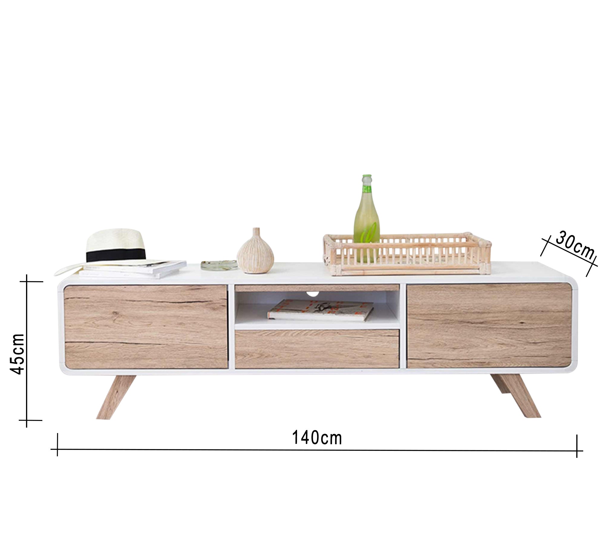 Beige Modern Minimalist TV Table - Vitrine Furniture - Furniture