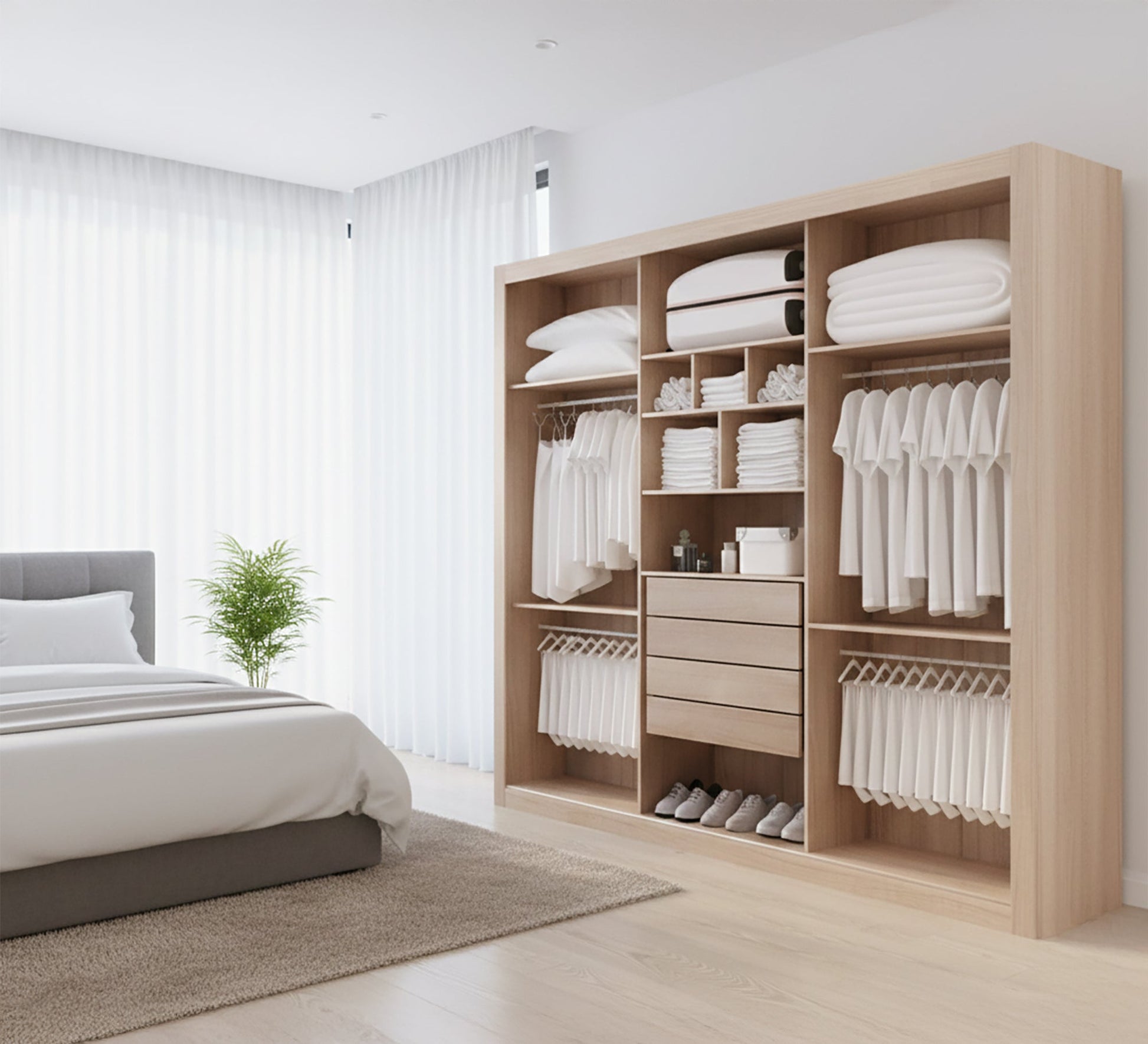 Beige Open Dresser - Stylish & Spacious Storage - Vitrine Furniture - Furniture