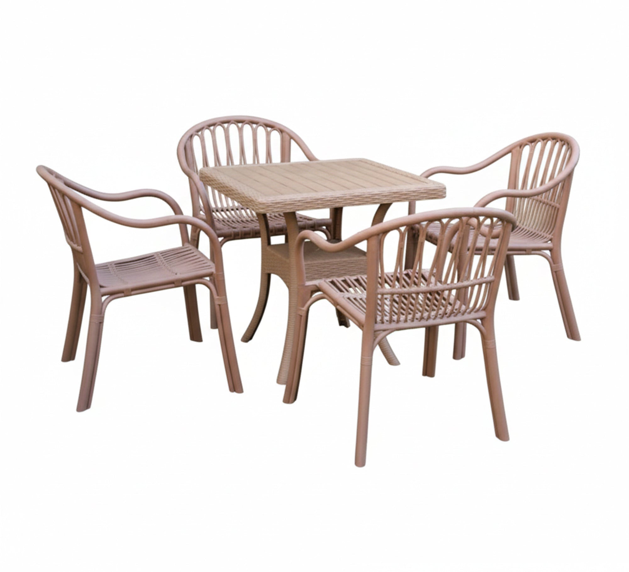 Beige outdoor set with four chairs and a square table - Vitrine Furniture - Outdoor Products
