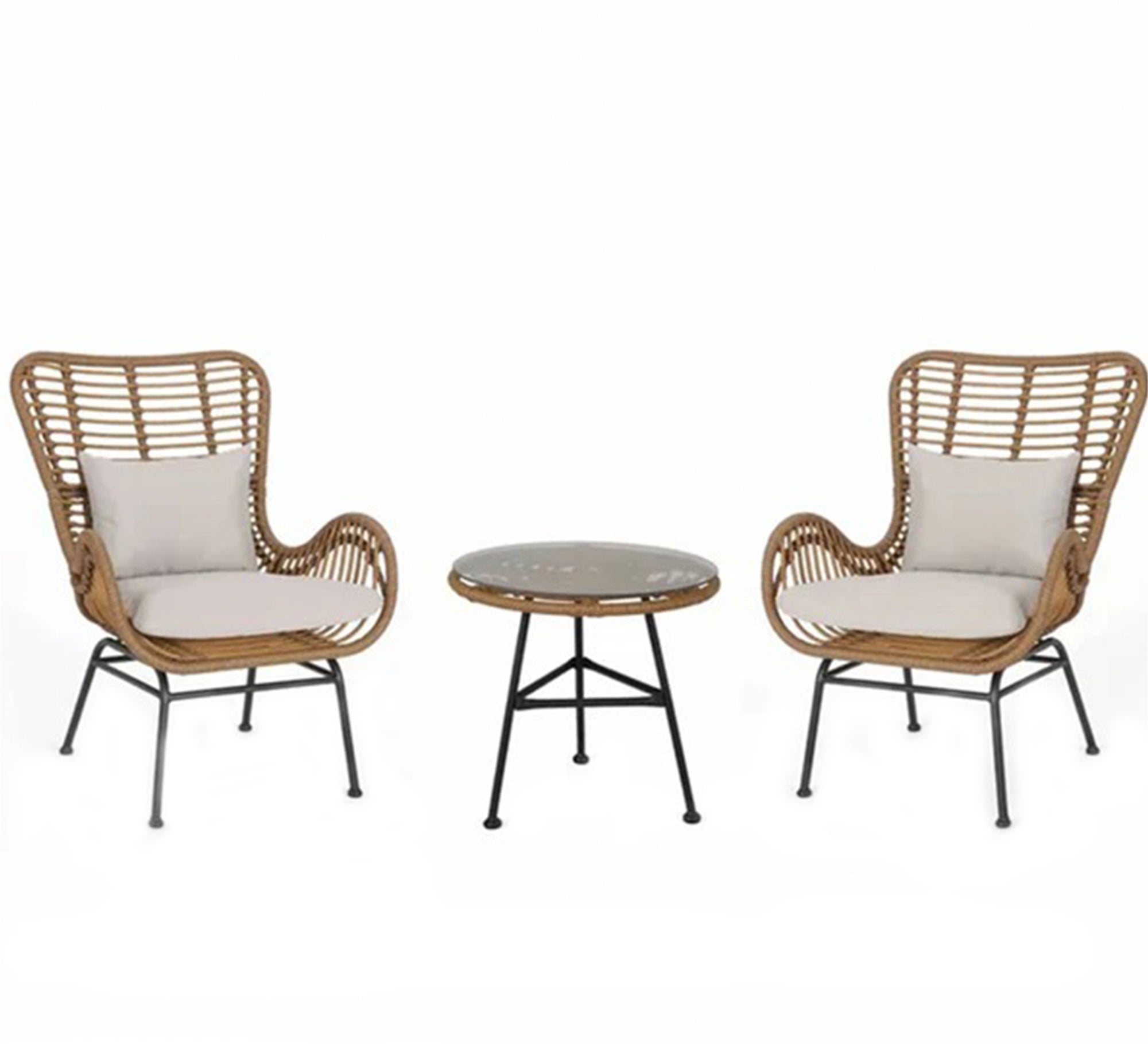 Beige rattan chairs set - Vitrine Furniture - Outdoor Products
