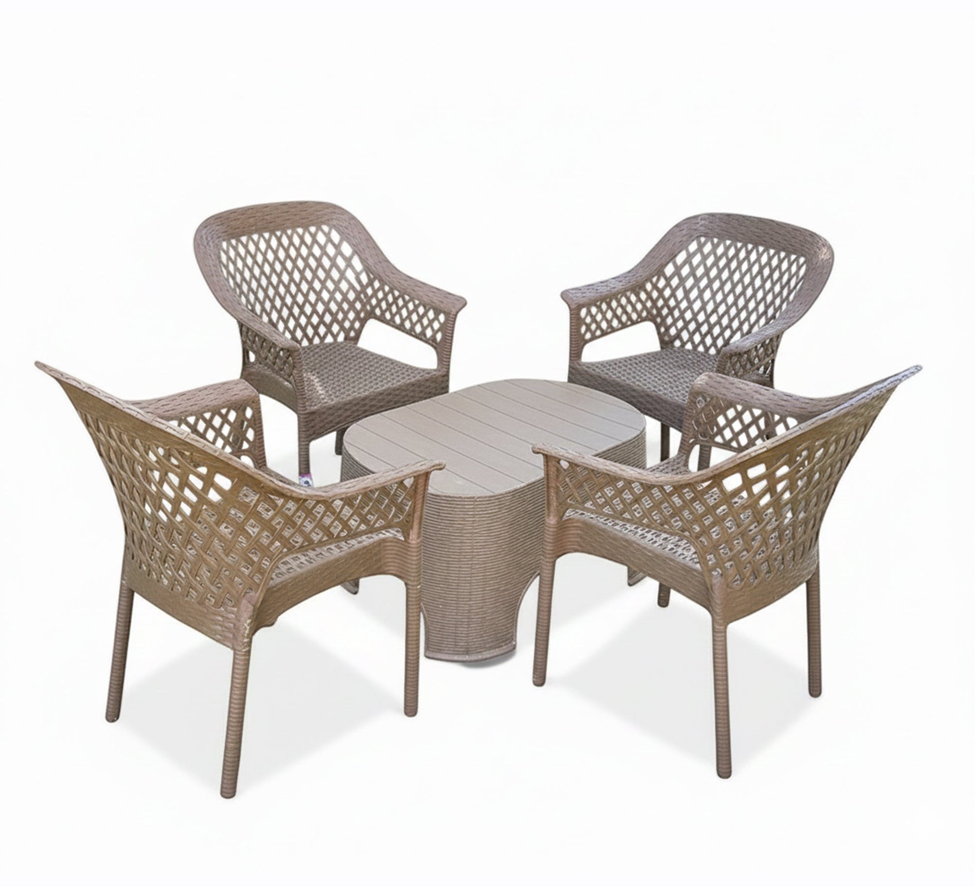 Beige rattan set, stylish, comfortable, and ideal for gardens - Vitrine Furniture - Outdoor Products