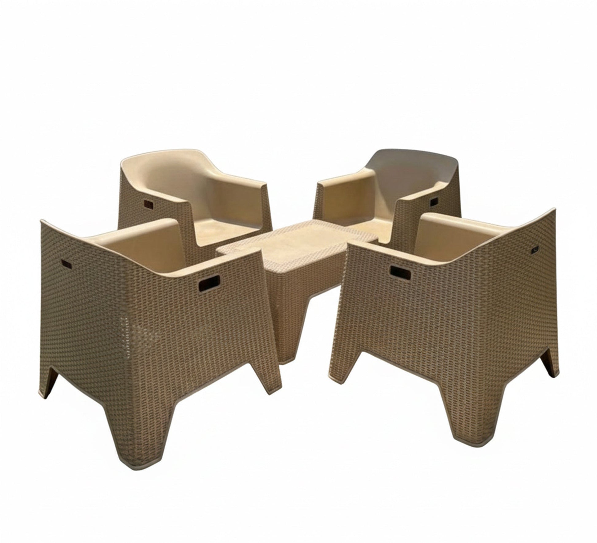 Beige rattan set, stylish, comfortable, and perfect for the patio - Vitrine Furniture - Outdoor Products