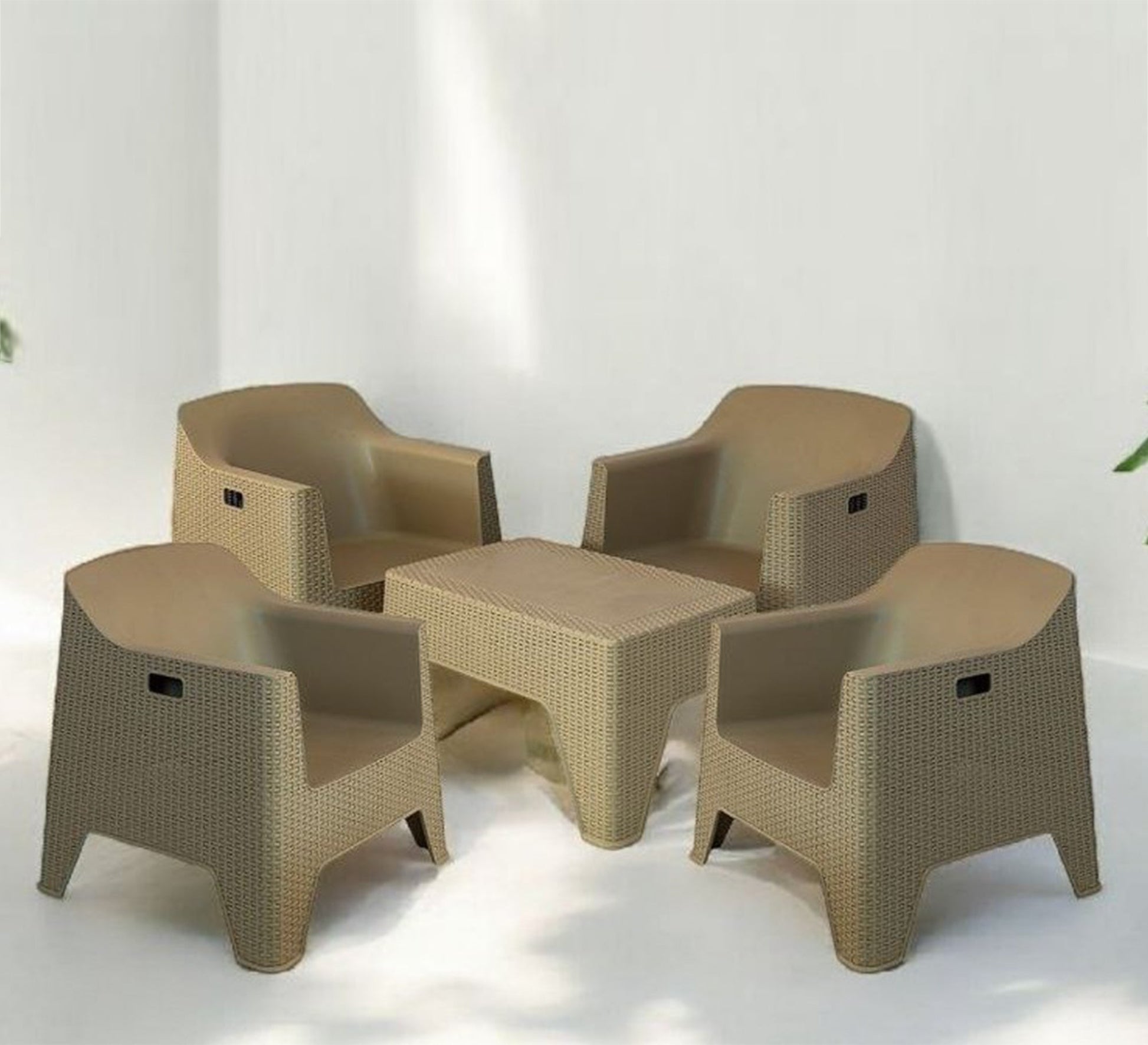 Beige rattan set, stylish, comfortable, and perfect for the patio - Vitrine Furniture - Outdoor Products