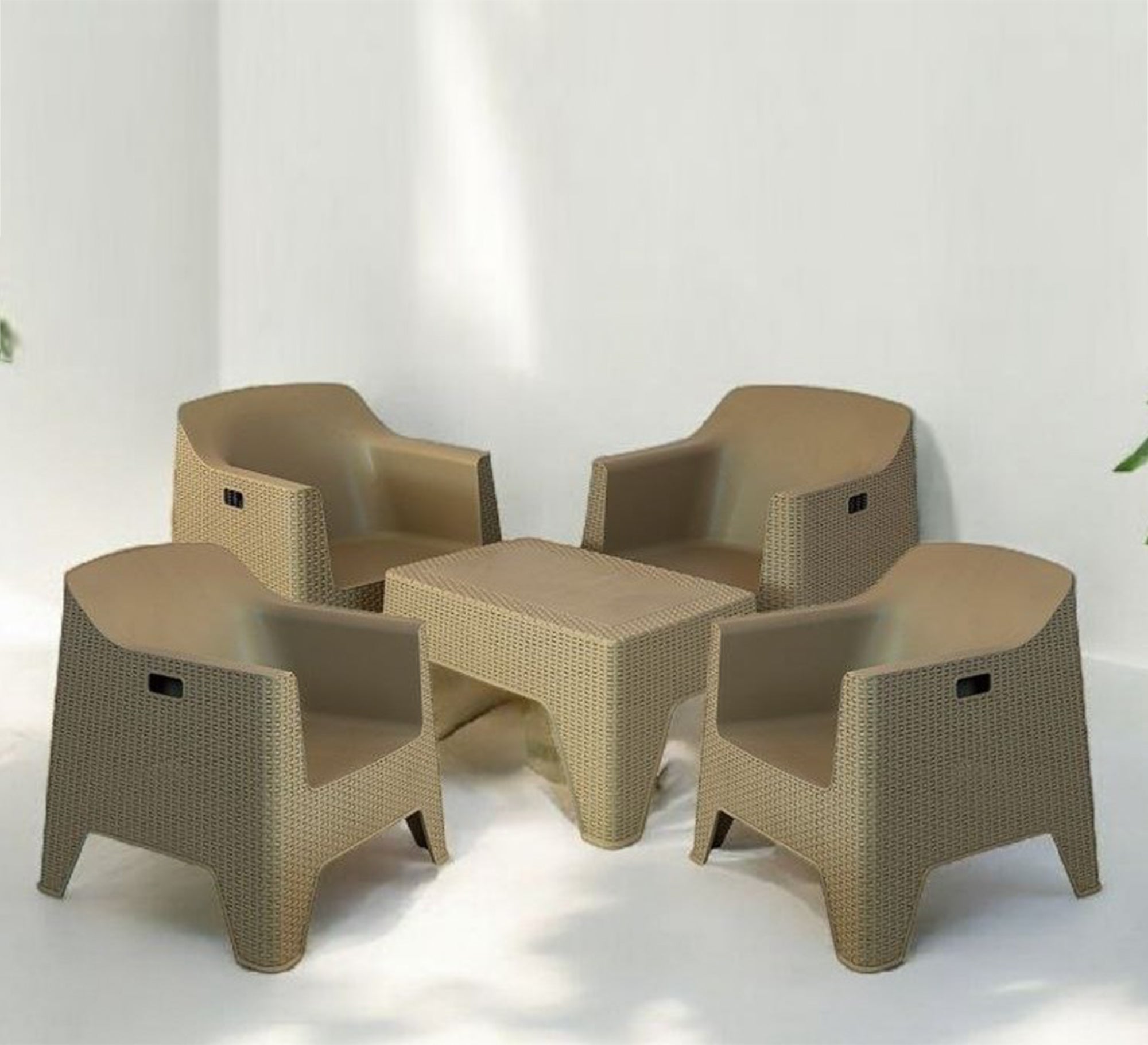 Beige rattan set, stylish, comfortable, and perfect for the patio - Vitrine Furniture - Outdoor Products