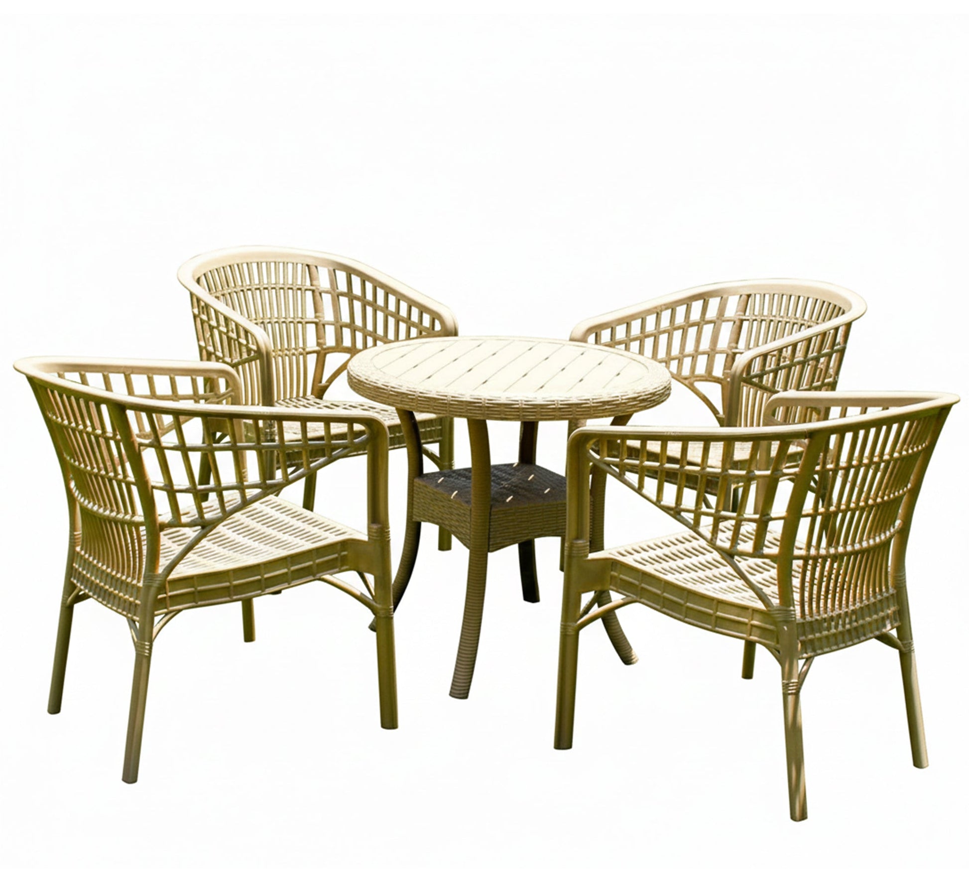 Beige, round, elegant, durable, outdoor patio set - Vitrine Furniture - Outdoor Products