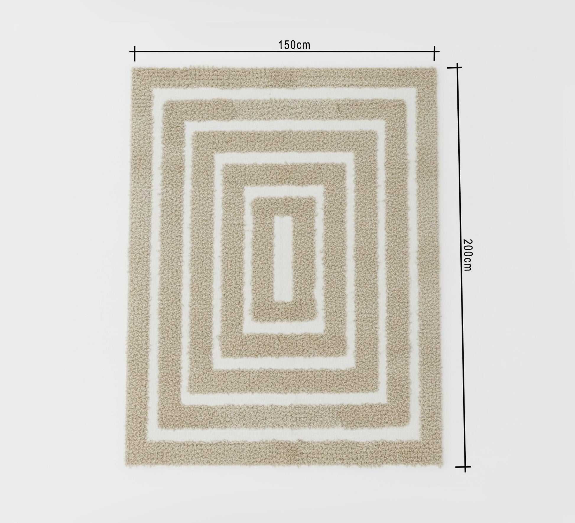 Beige rug with a raised rectangular pattern - Vitrine Furniture - Accessories