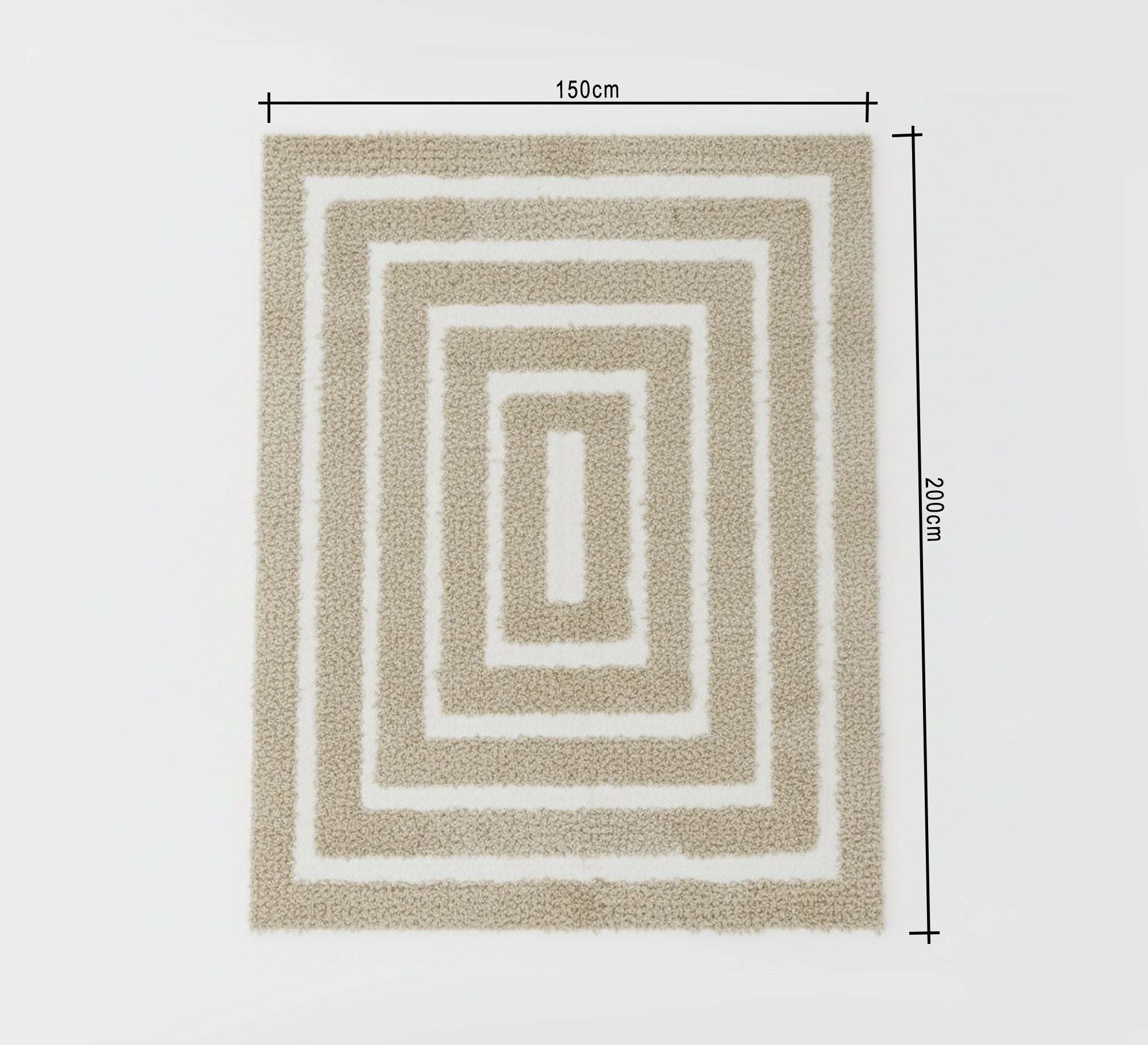 Beige rug with a raised rectangular pattern - Vitrine Furniture - Accessories