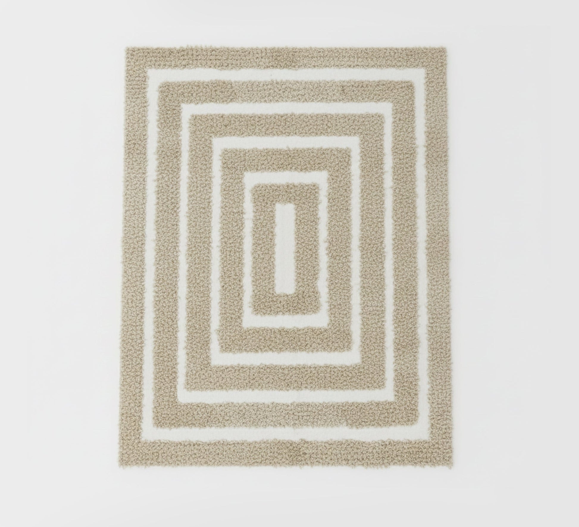 Beige rug with a raised rectangular pattern - Vitrine Furniture - Accessories