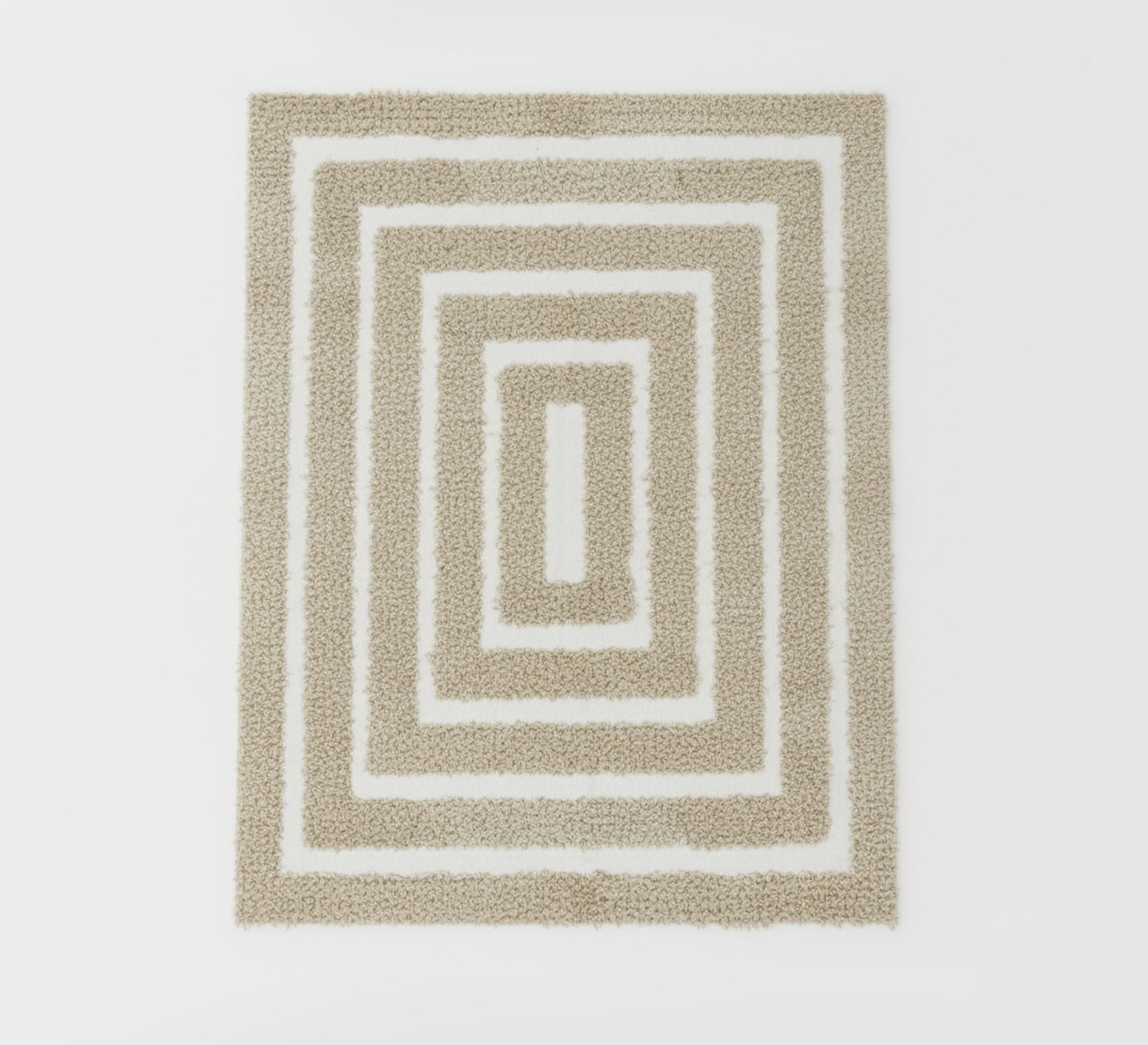Beige rug with a raised rectangular pattern - Vitrine Furniture - Accessories