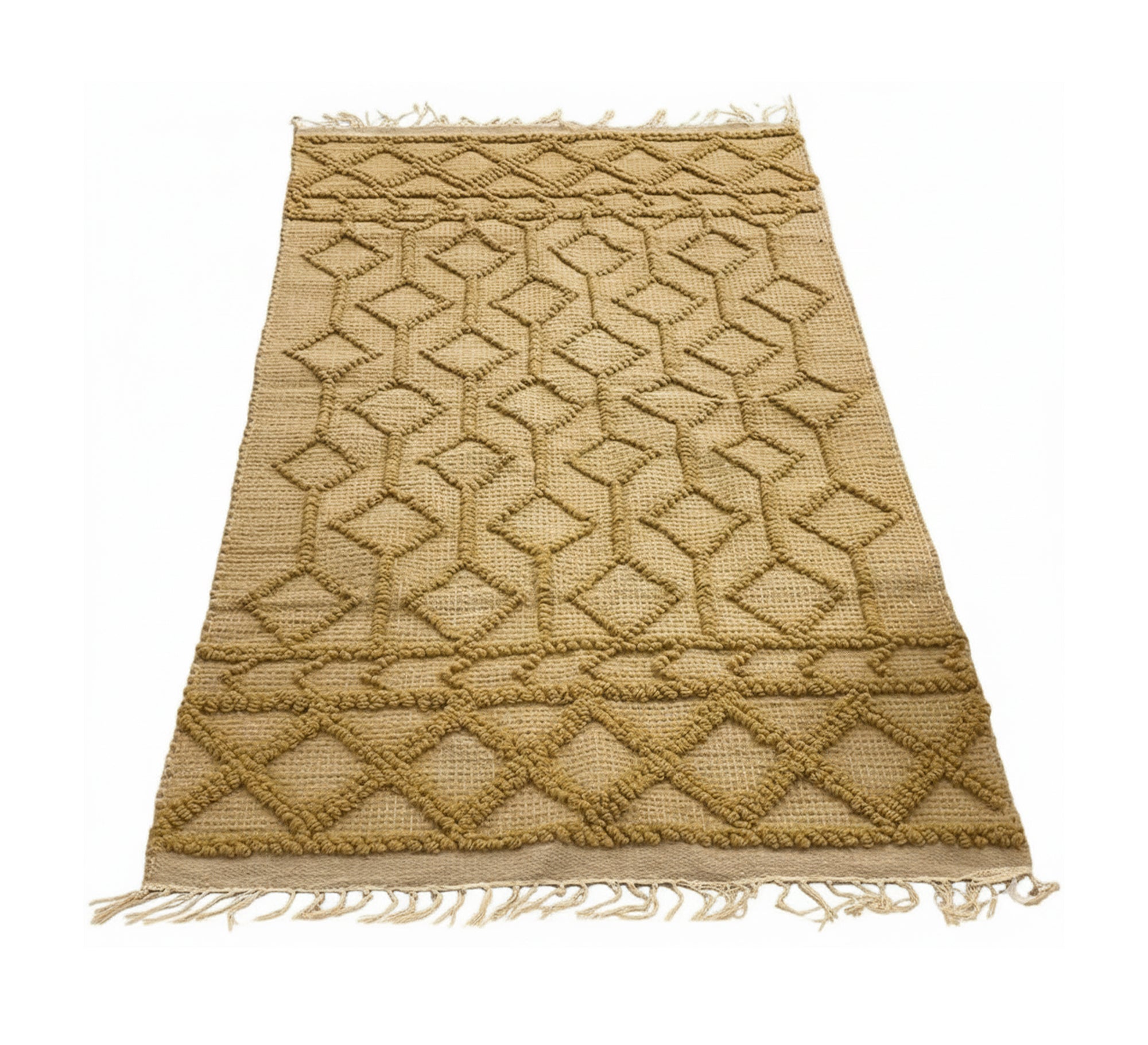 Beige rug with a thick, embossed diamond pattern - Vitrine Furniture - Accessories