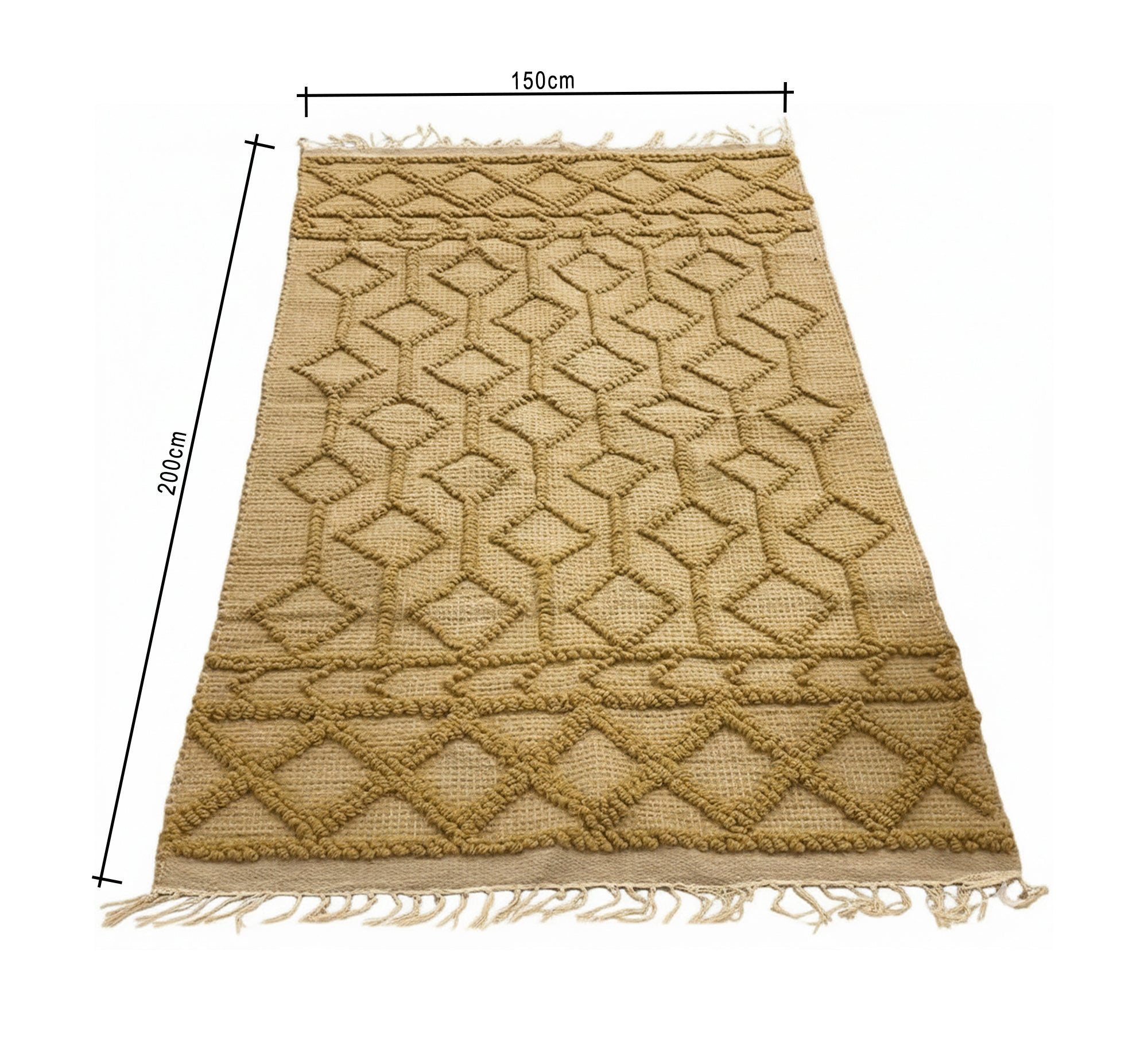 Beige rug with a thick, embossed diamond pattern - Vitrine Furniture - Accessories