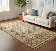 Beige rug with a thick, embossed diamond pattern - Vitrine Furniture - Accessories