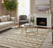 Beige rug with distinctive ethnic raised patterns - Vitrine Furniture - Accessories