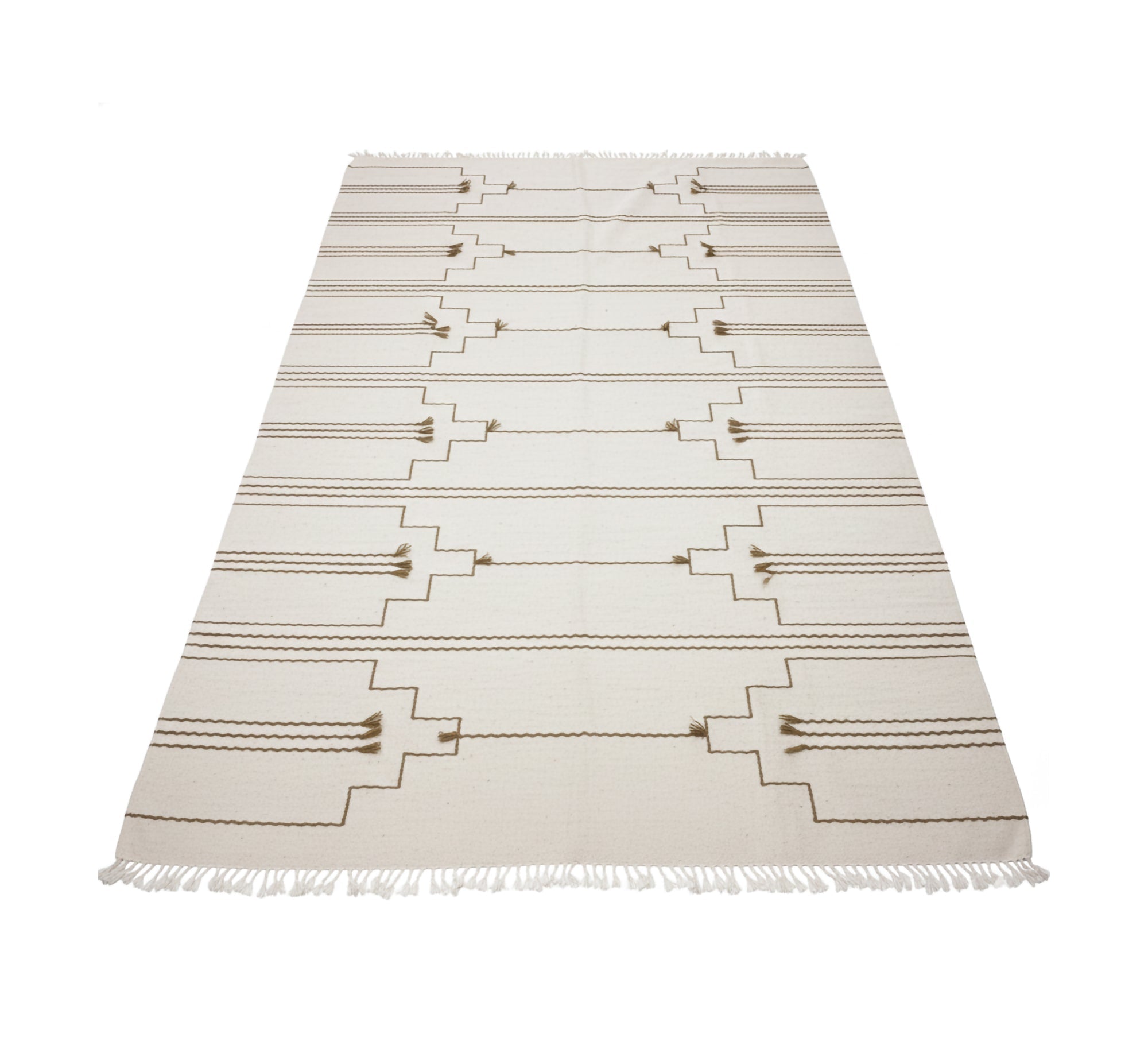 Beige rug with distinctive geometric patterns - Vitrine Furniture - Accessories