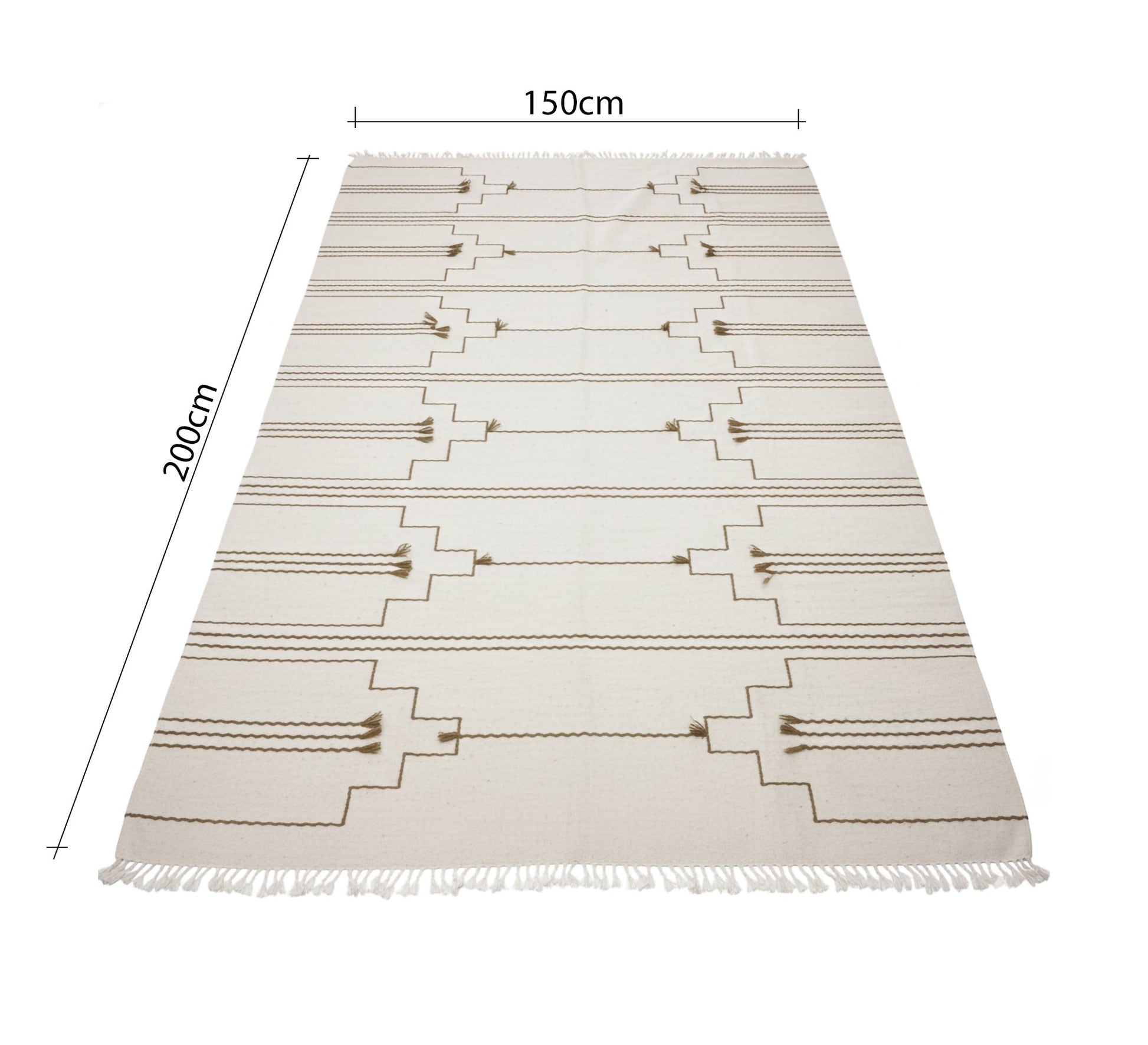 Beige rug with distinctive geometric patterns - Vitrine Furniture - Accessories