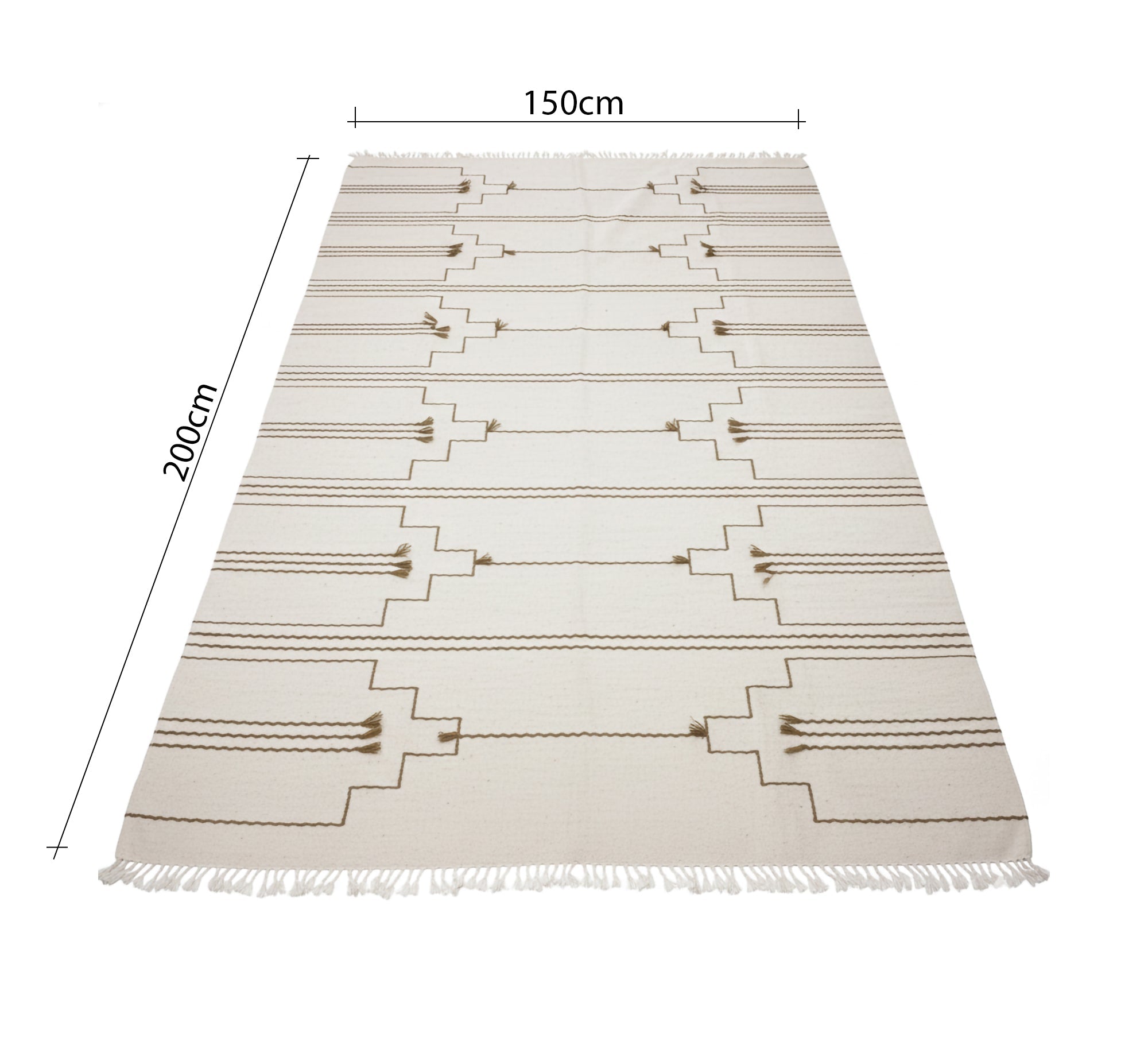 Beige rug with distinctive geometric patterns - Vitrine Furniture - Accessories