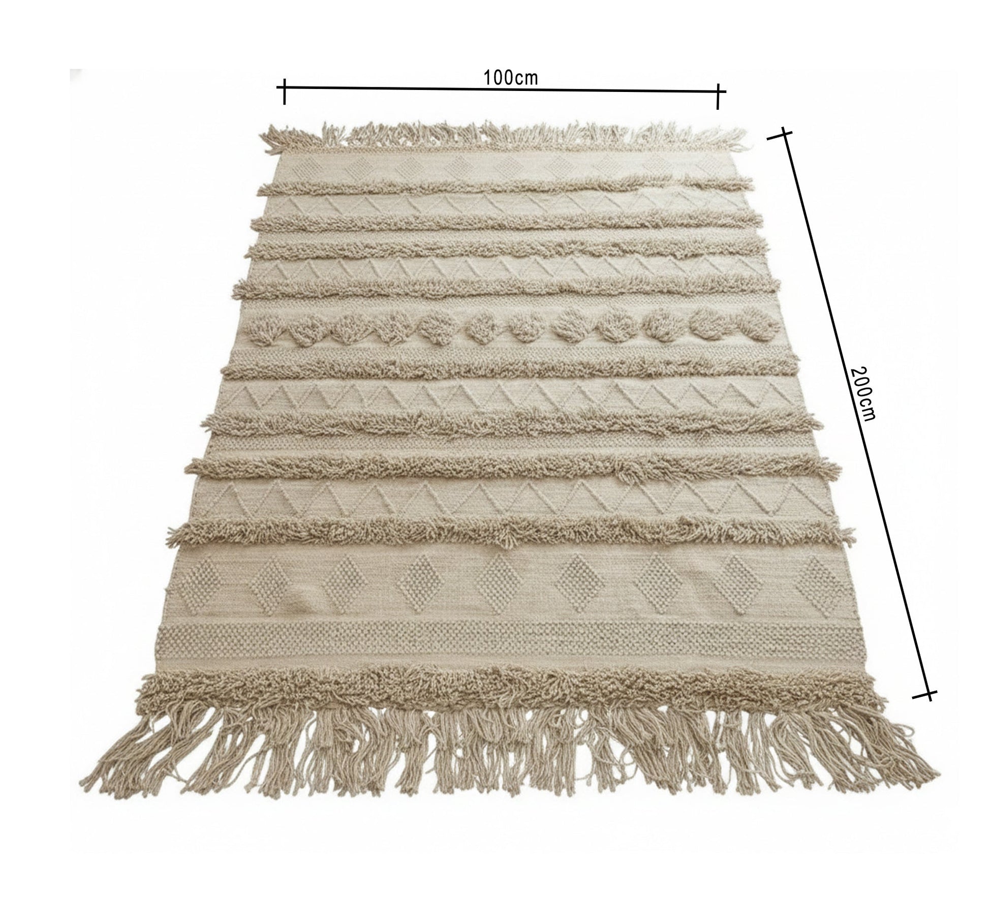 Beige rug with elegant embossed patterns - Vitrine Furniture - Accessories