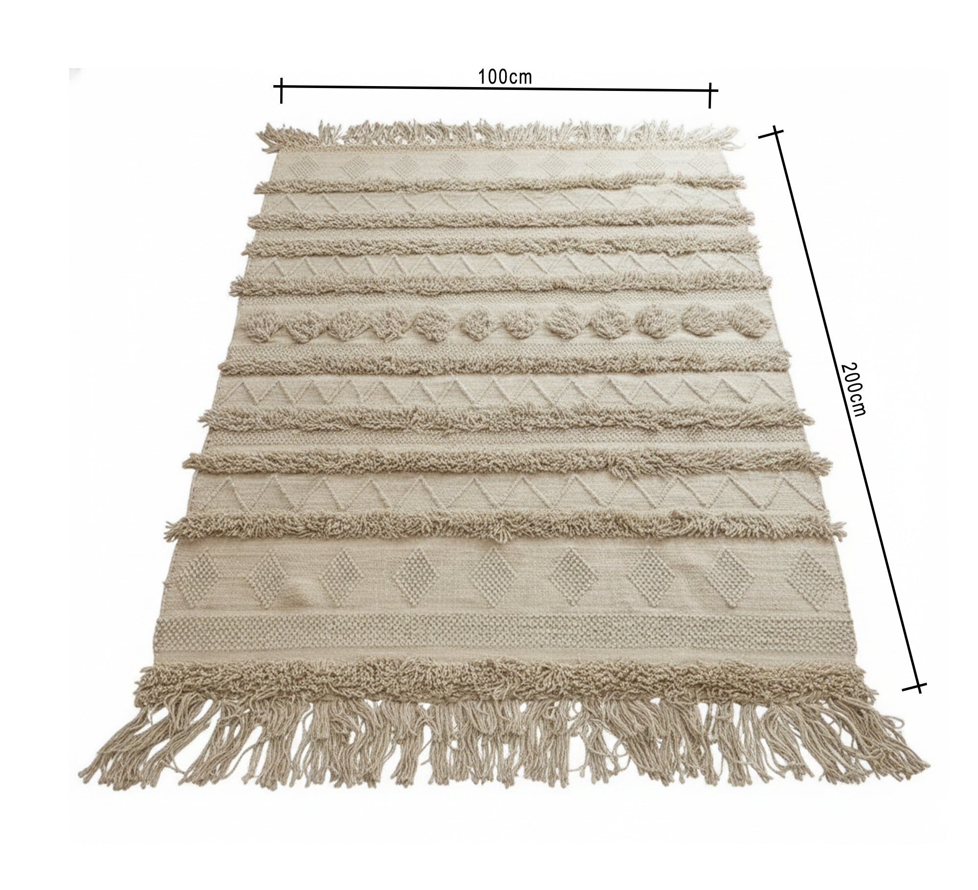 Beige rug with elegant embossed patterns - Vitrine Furniture - Accessories