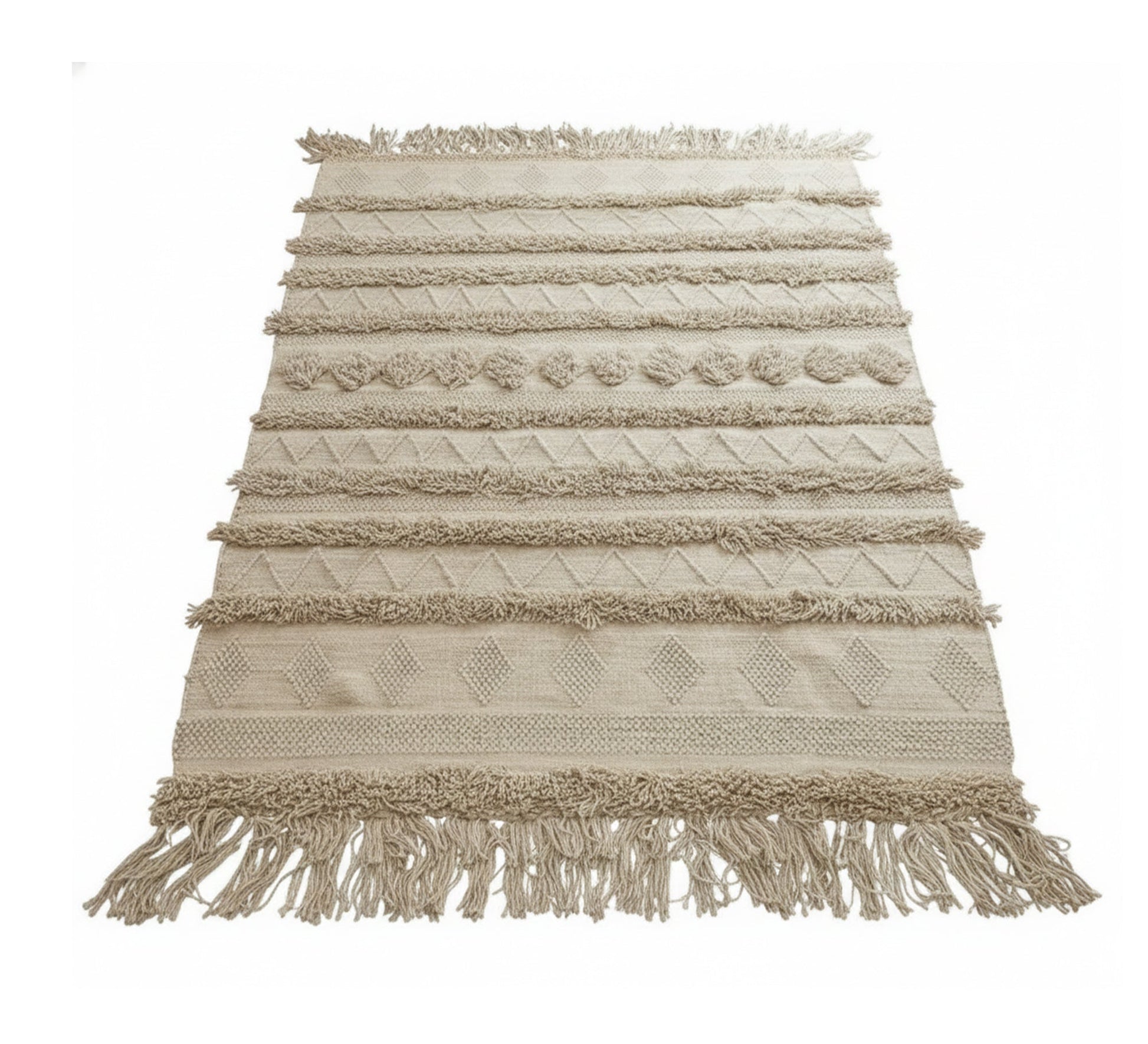 Beige rug with elegant embossed patterns - Vitrine Furniture - Accessories