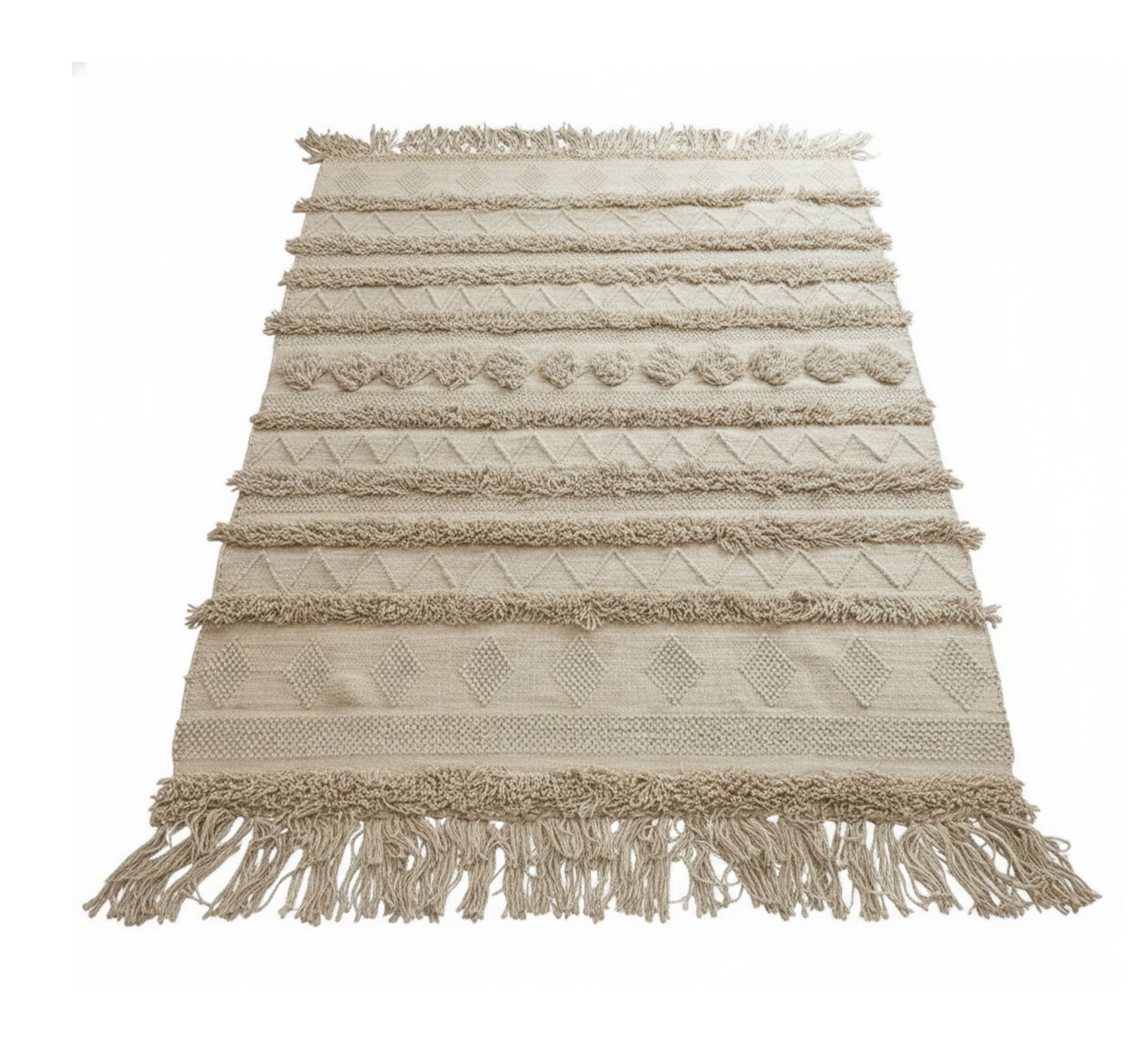 Beige rug with elegant embossed patterns - Vitrine Furniture - Accessories