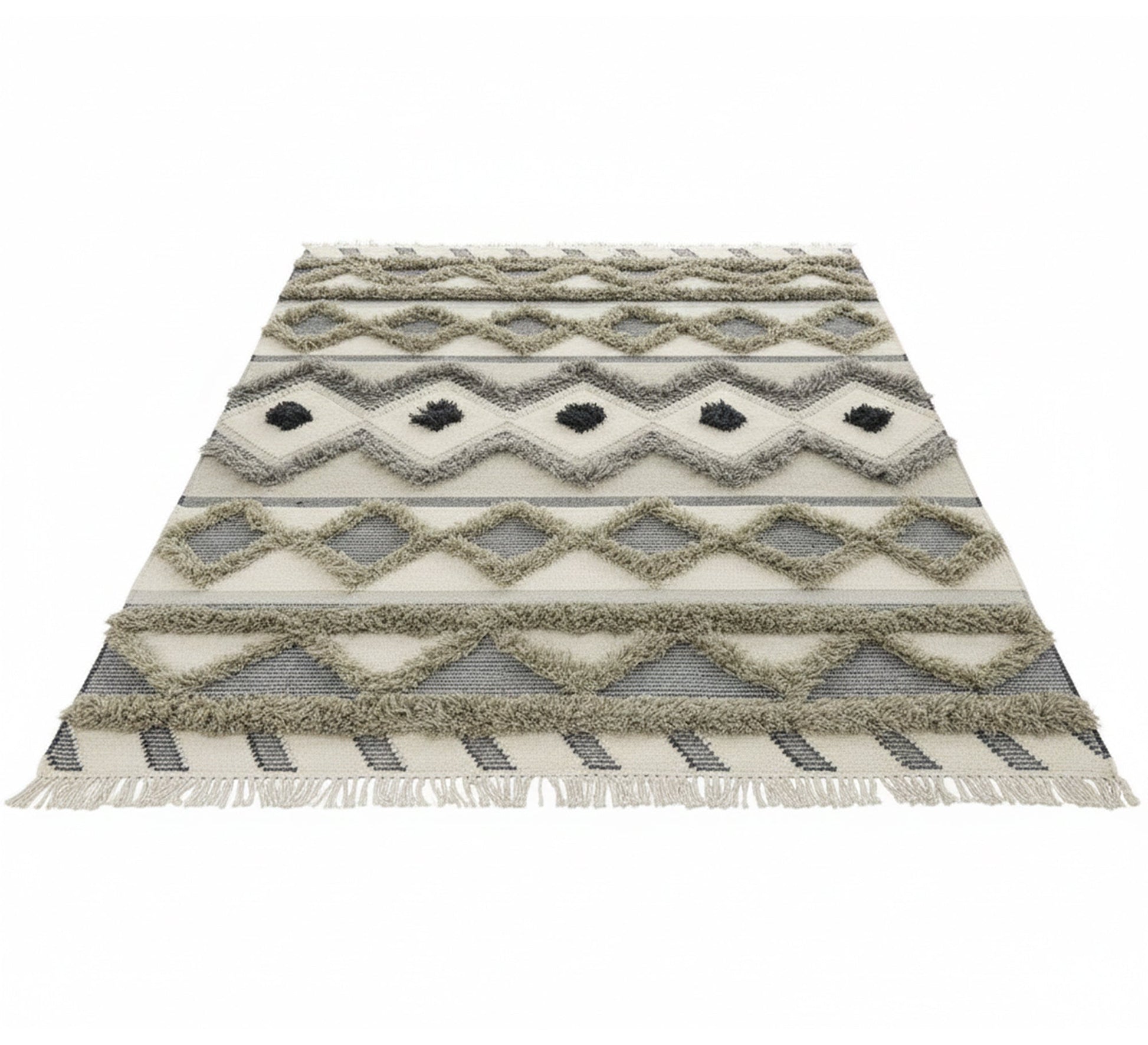 Beige shag rug with embossed gray patterns - Vitrine Furniture - Accessories
