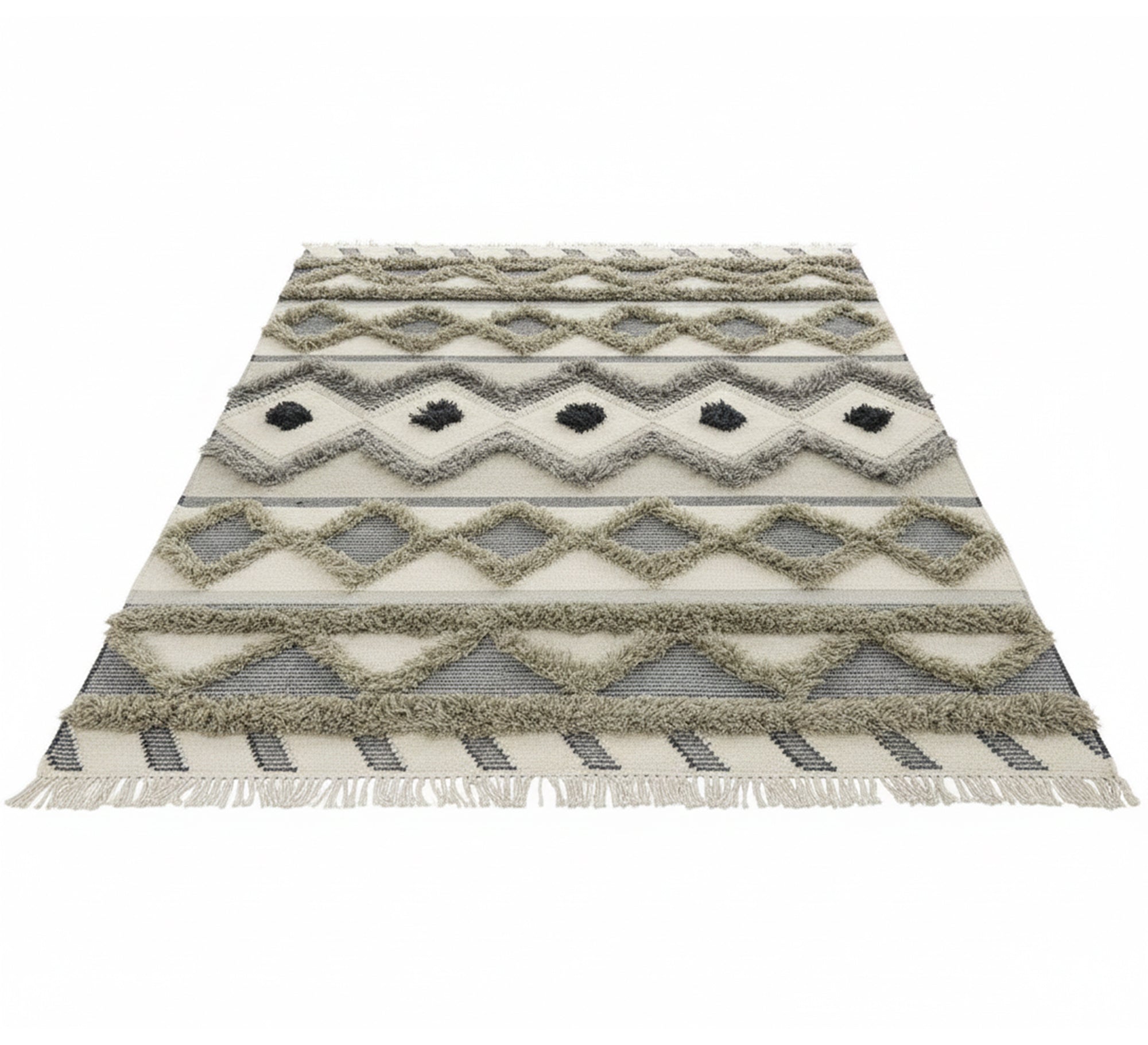 Beige shag rug with embossed gray patterns - Vitrine Furniture - Accessories