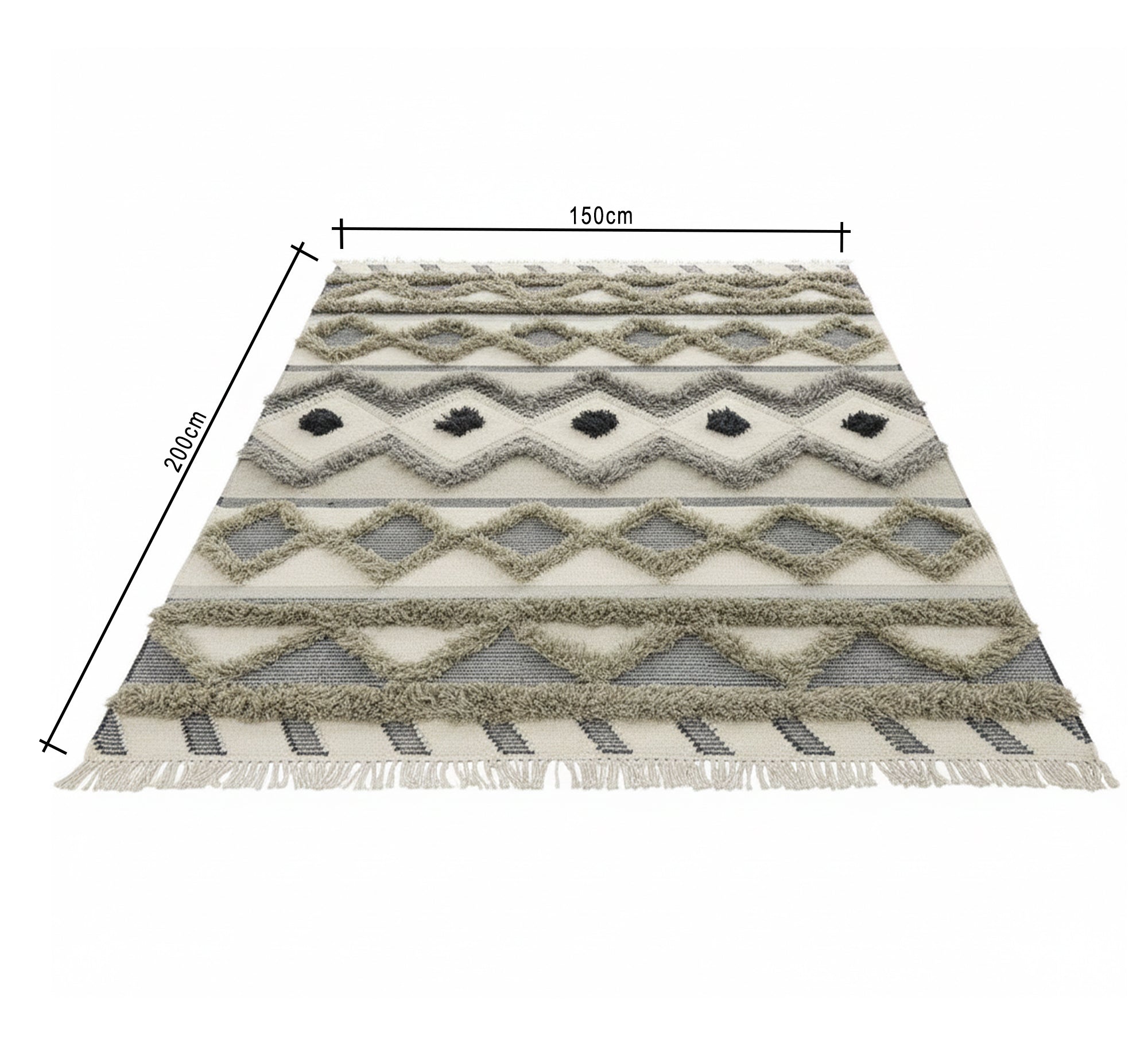 Beige shag rug with embossed gray patterns - Vitrine Furniture - Accessories