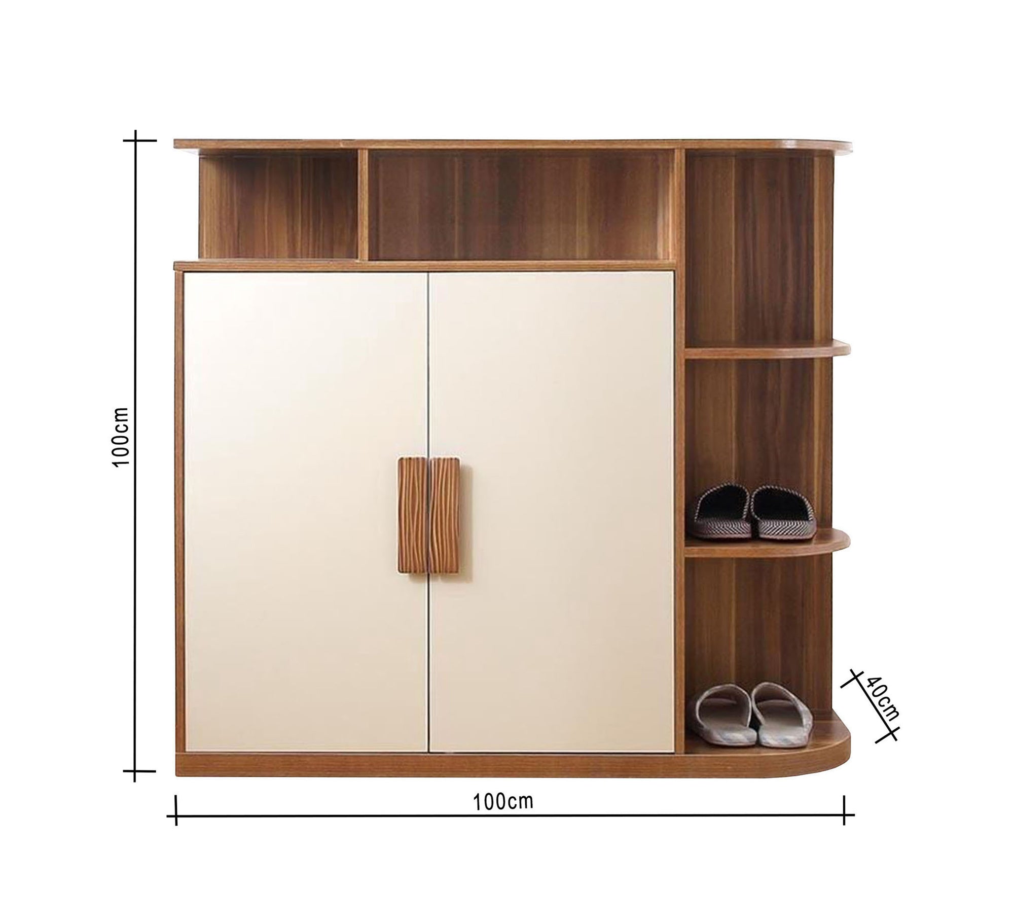 Beige shoerack with open side shelves - Vitrine Furniture - Furniture