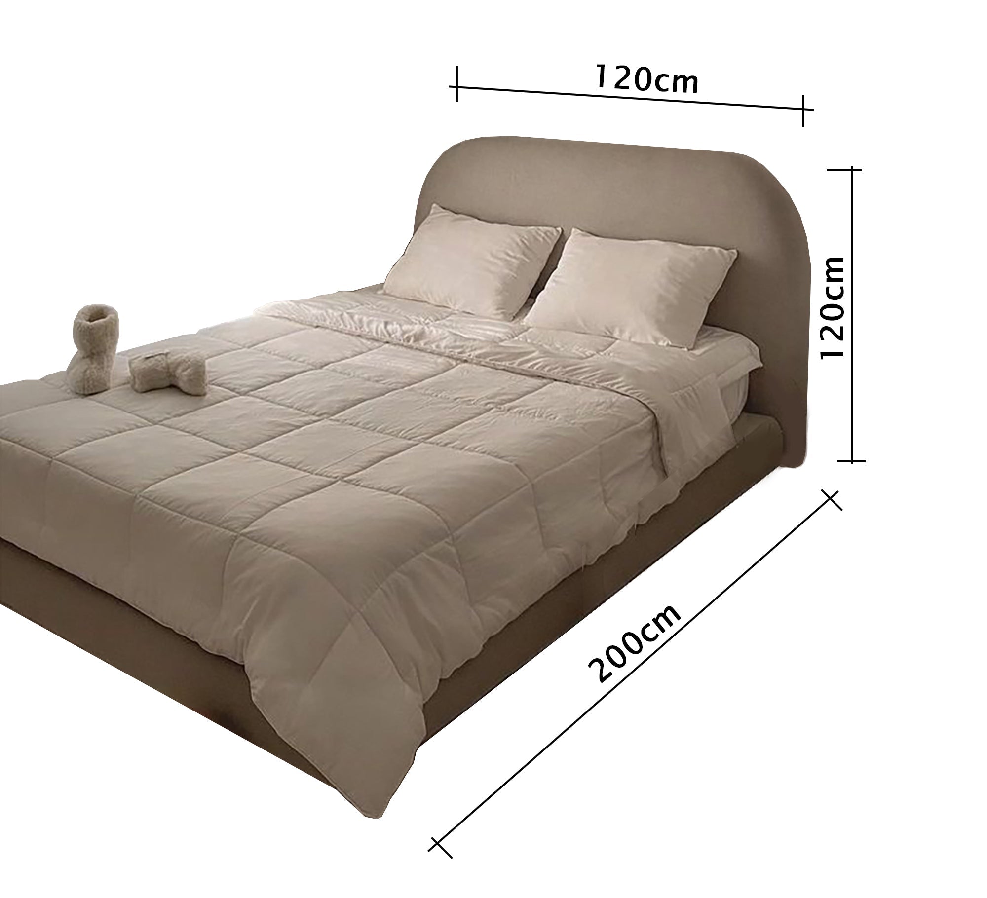 Beige single bed - Vitrine Furniture - Furniture