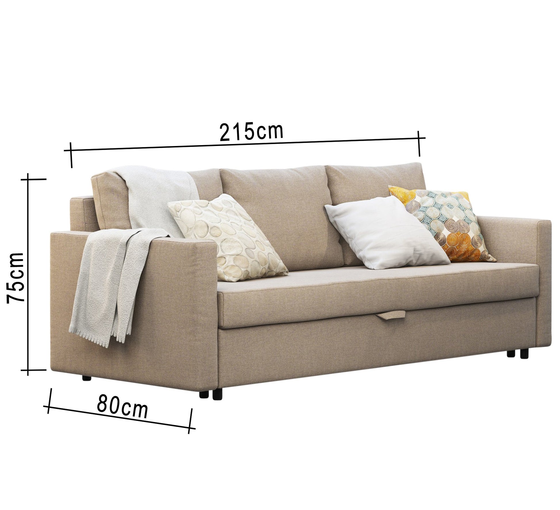 Beige Sofa Bed, Stylish & Versatile Comfort - Vitrine Furniture - Furniture